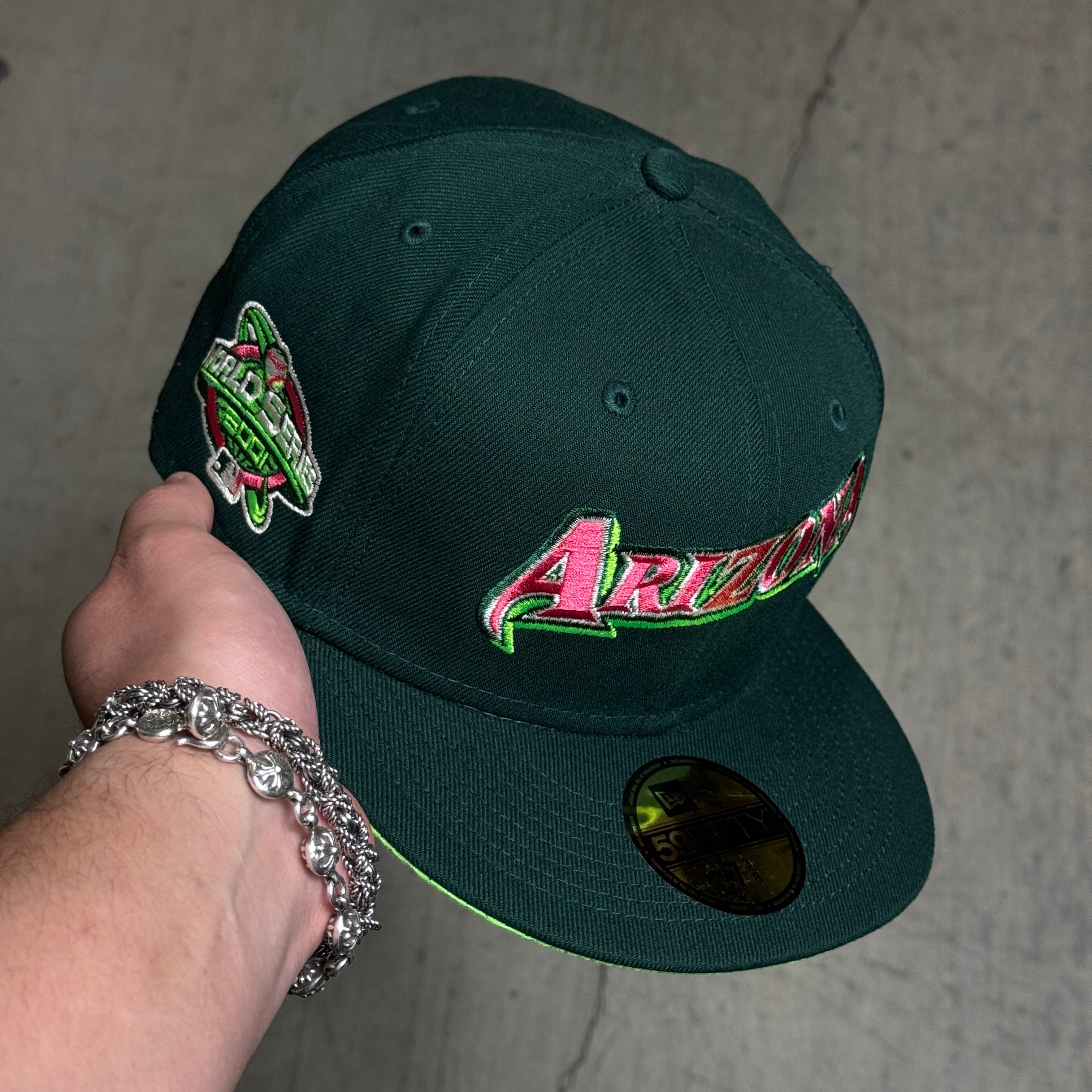 NEW Green Arizona Diamondbacks 2001 World Series 59fifty New Era Fitted Hat Cap