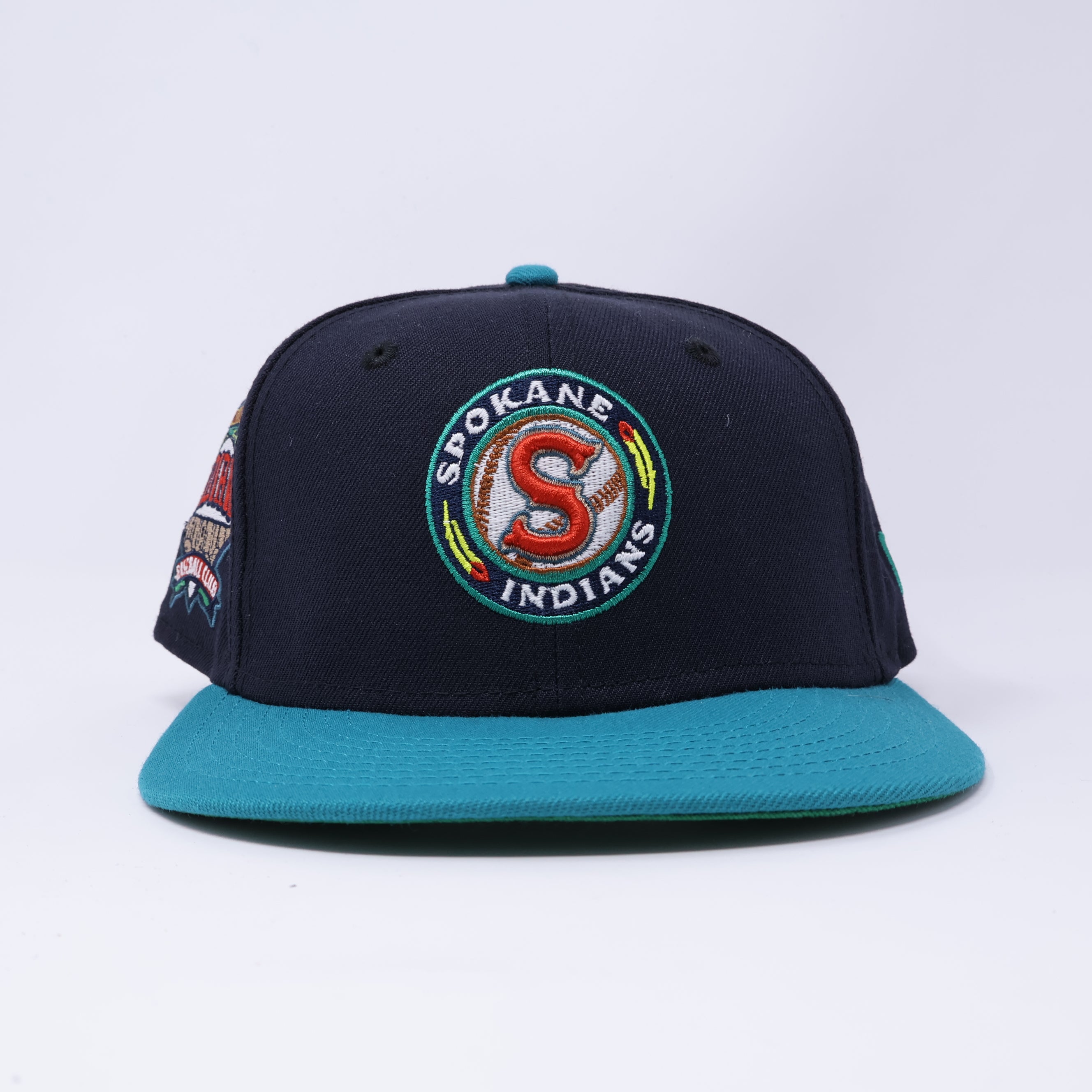 USED 1/8 Navy Spokane Indians Minor League 59fifty New Era Fitted Hat Cap