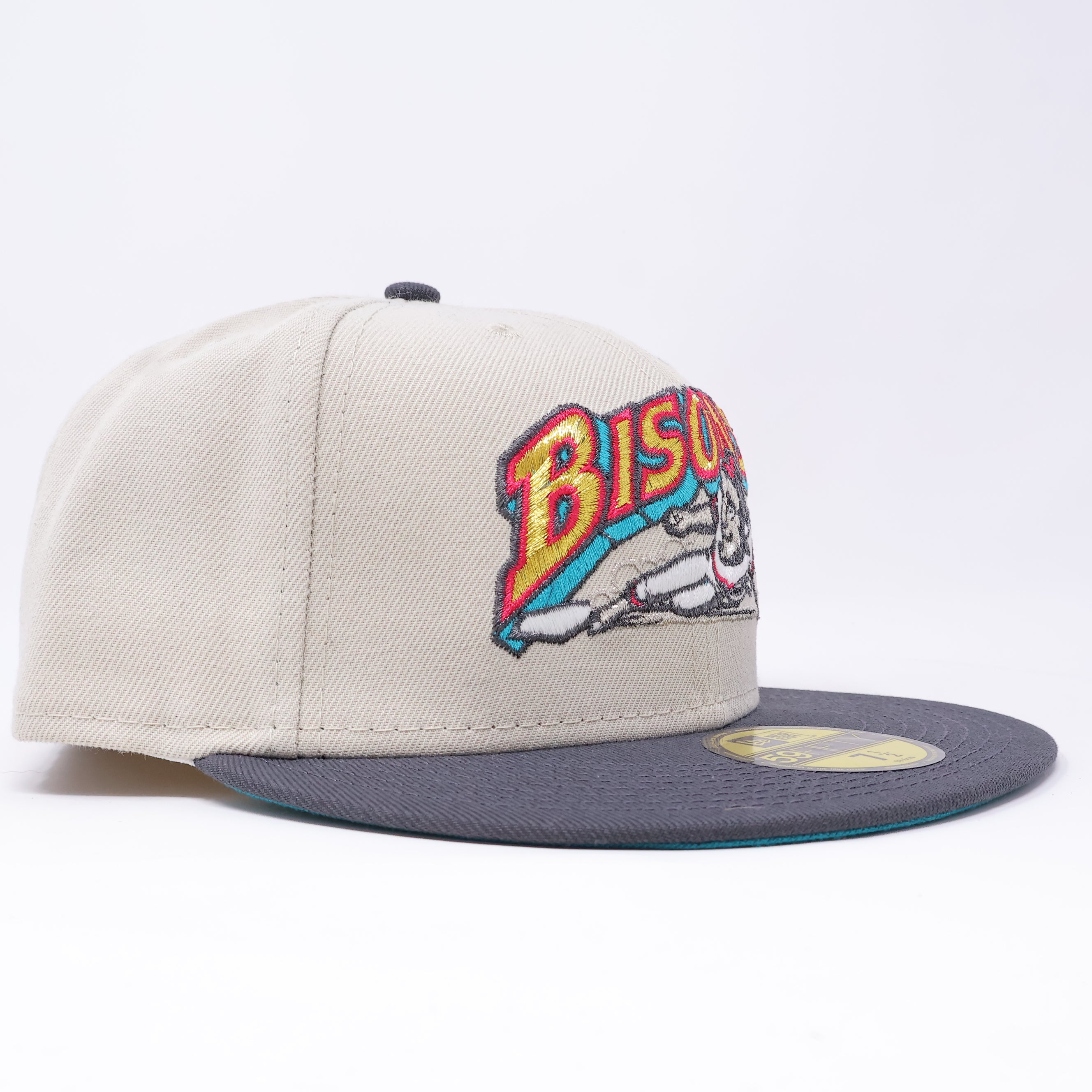 NWT 1/2 Stone Buffalo Bisons Simple Clean Dope 59FIFTY New Era Fitted Hat Cap