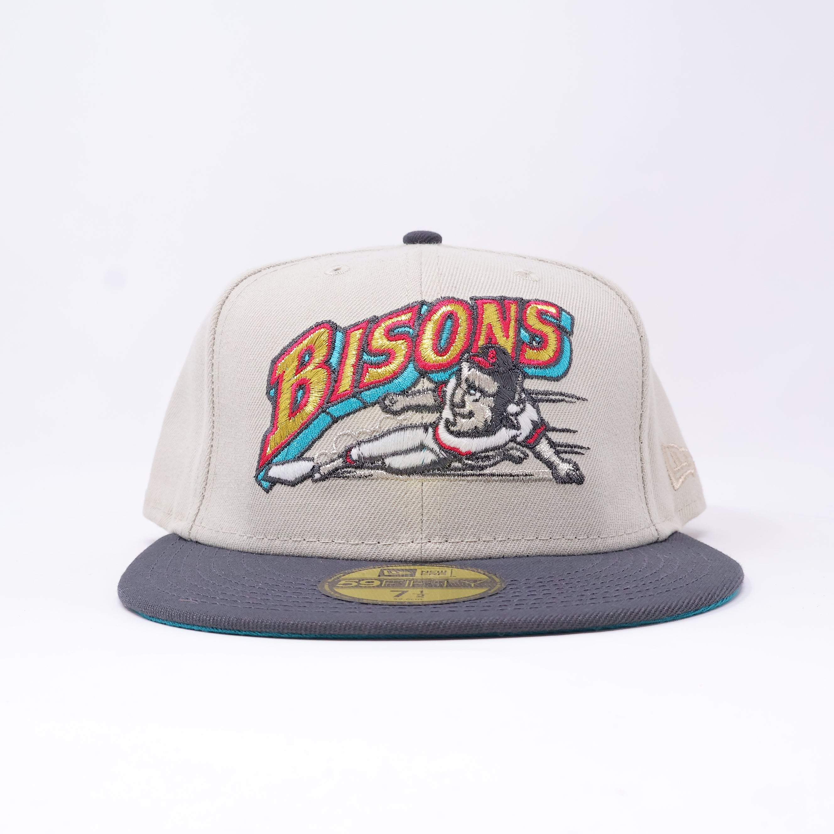 NWT 1/2 Stone Buffalo Bisons Simple Clean Dope 59FIFTY New Era Fitted Hat Cap