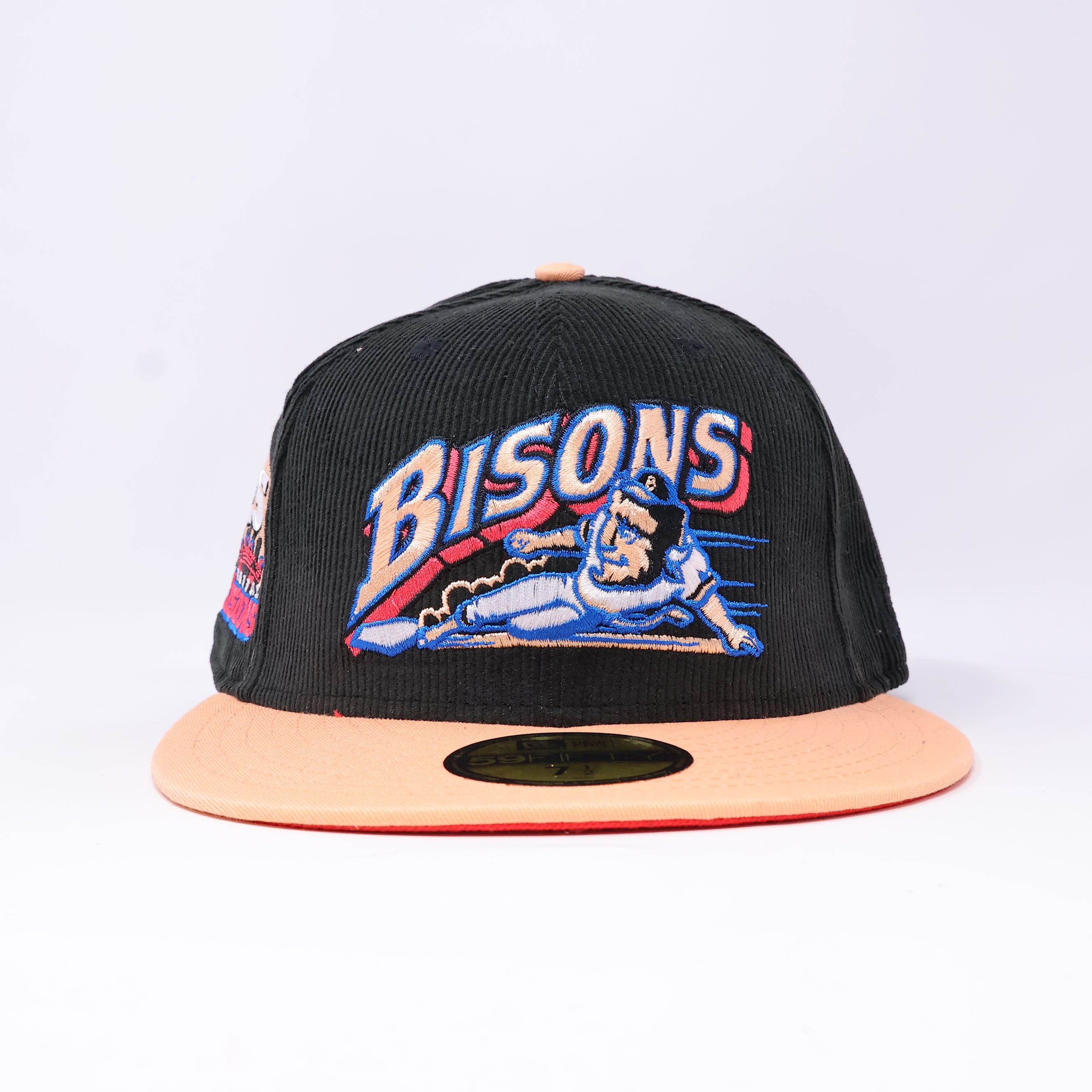 NWT 1/2 Black Buffalo Bisons Buffalo Bisons 25th Anniversary 59FIFTY New Era Fitted Hat Cap