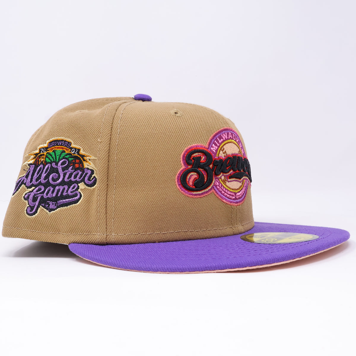 NWT 1/2 Tan Milwaukee Brewers All Star Game 59FIFTY New Era Fitted Hat Cap
