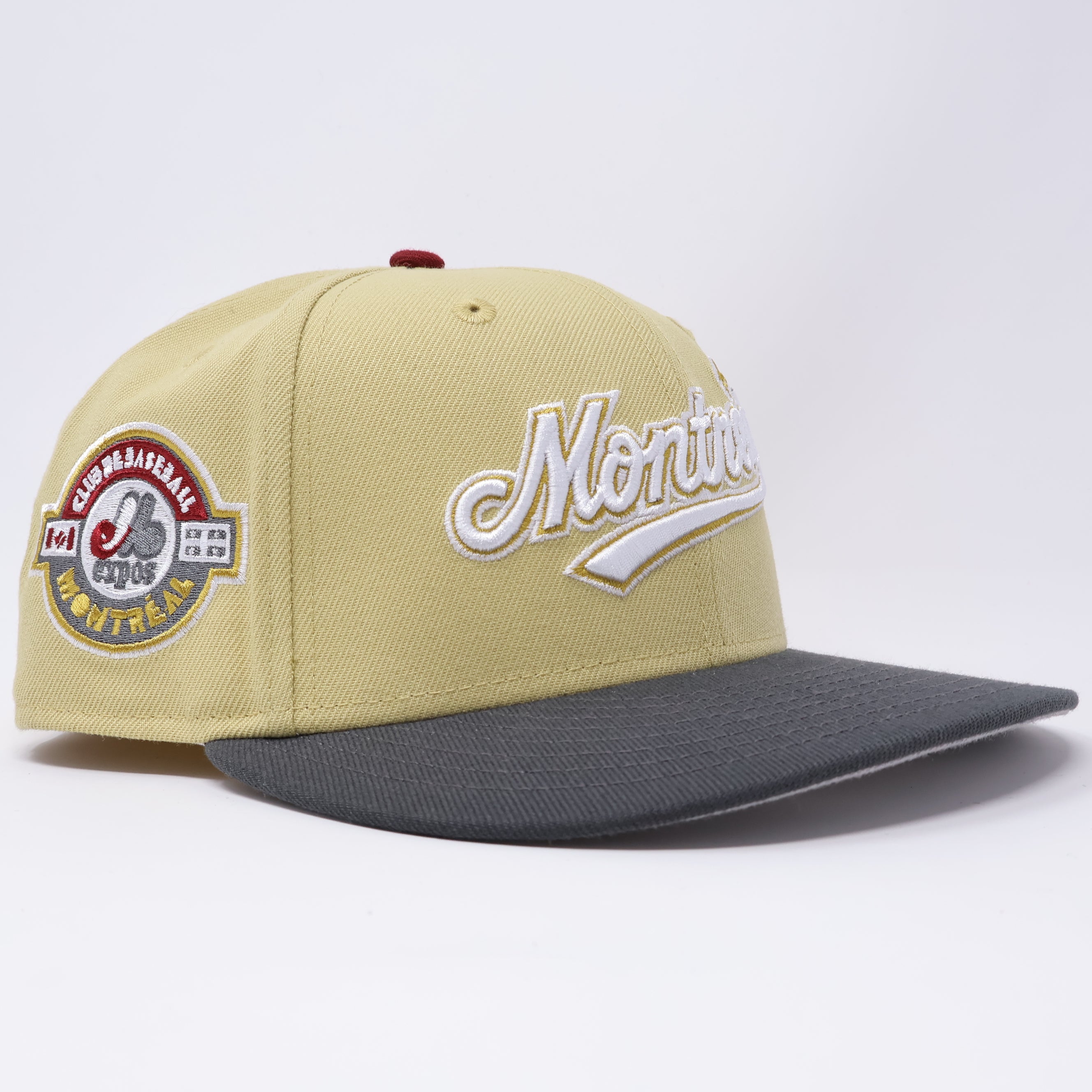 USED 1/8 Khaki Montreal Expos Club Baseball 59fifty New Era Fitted Hat Cap