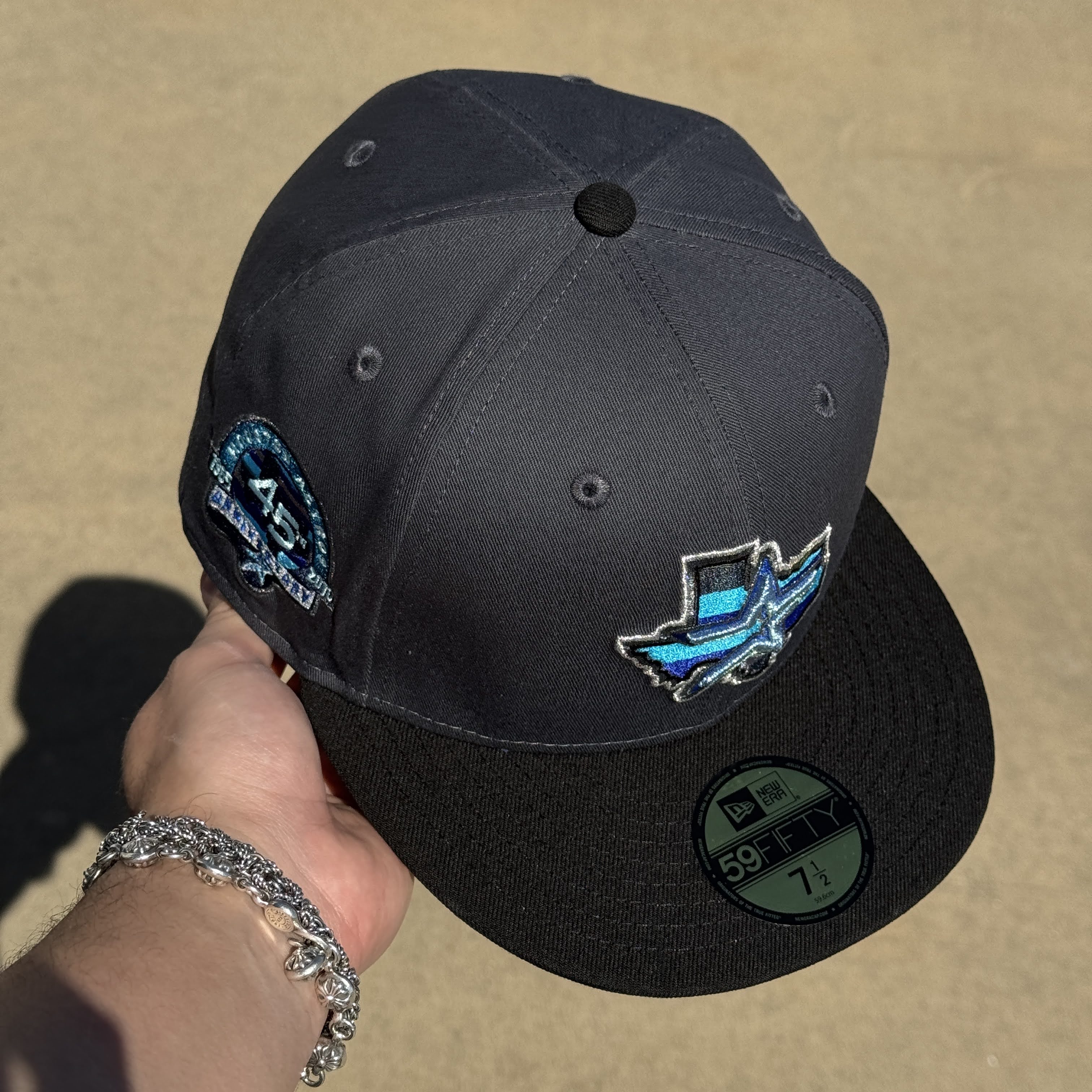 NWT 1/2 Gray Houston Astros 45th Anniversary 59fifty New Era Fitted Hat Cap