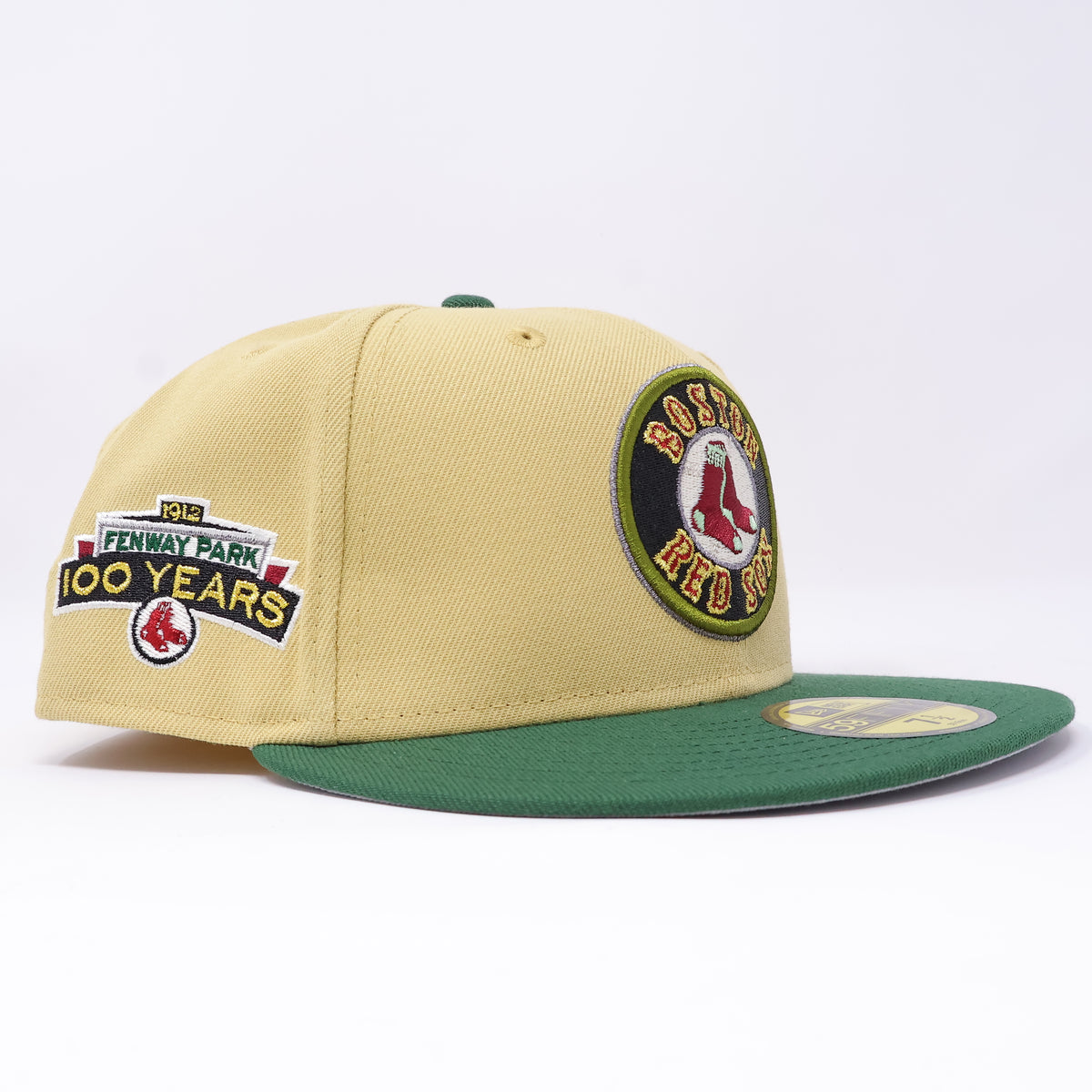 NWT 1/2 Khaki Boston Red Sox 100 Years 59FIFTY New Era Fitted Hat Cap