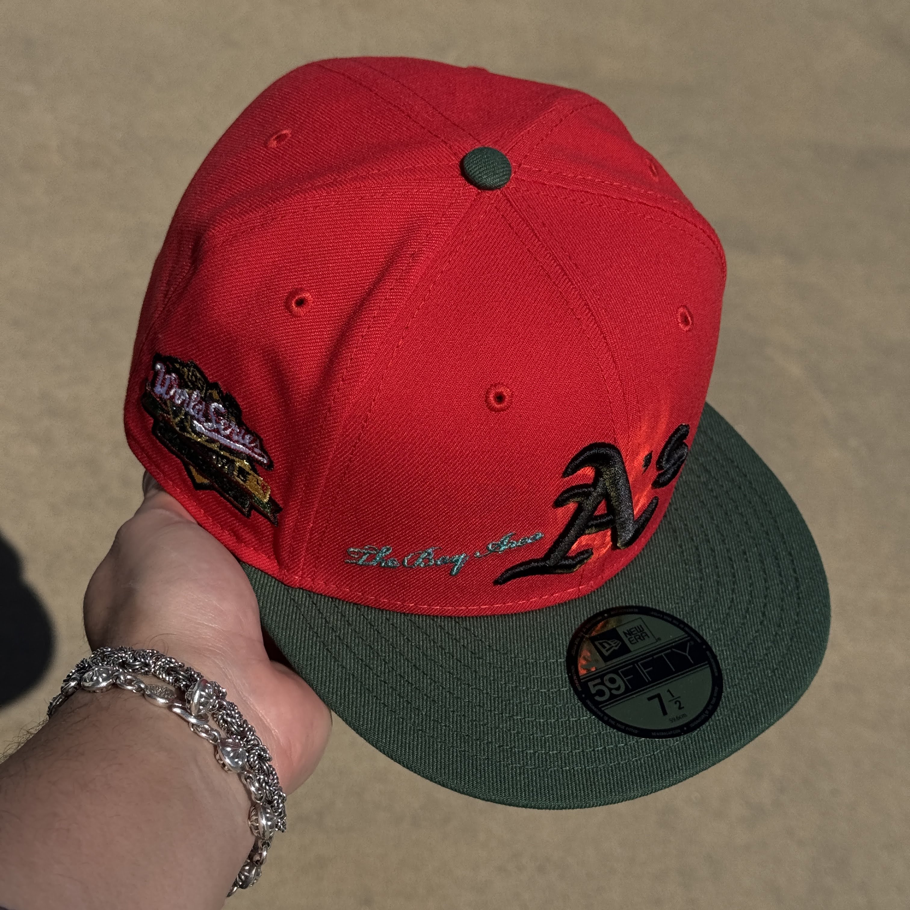 NWT 1/2 Red Oakland Athletics 1989 World Series 59fifty New Era Fitted Hat Cap