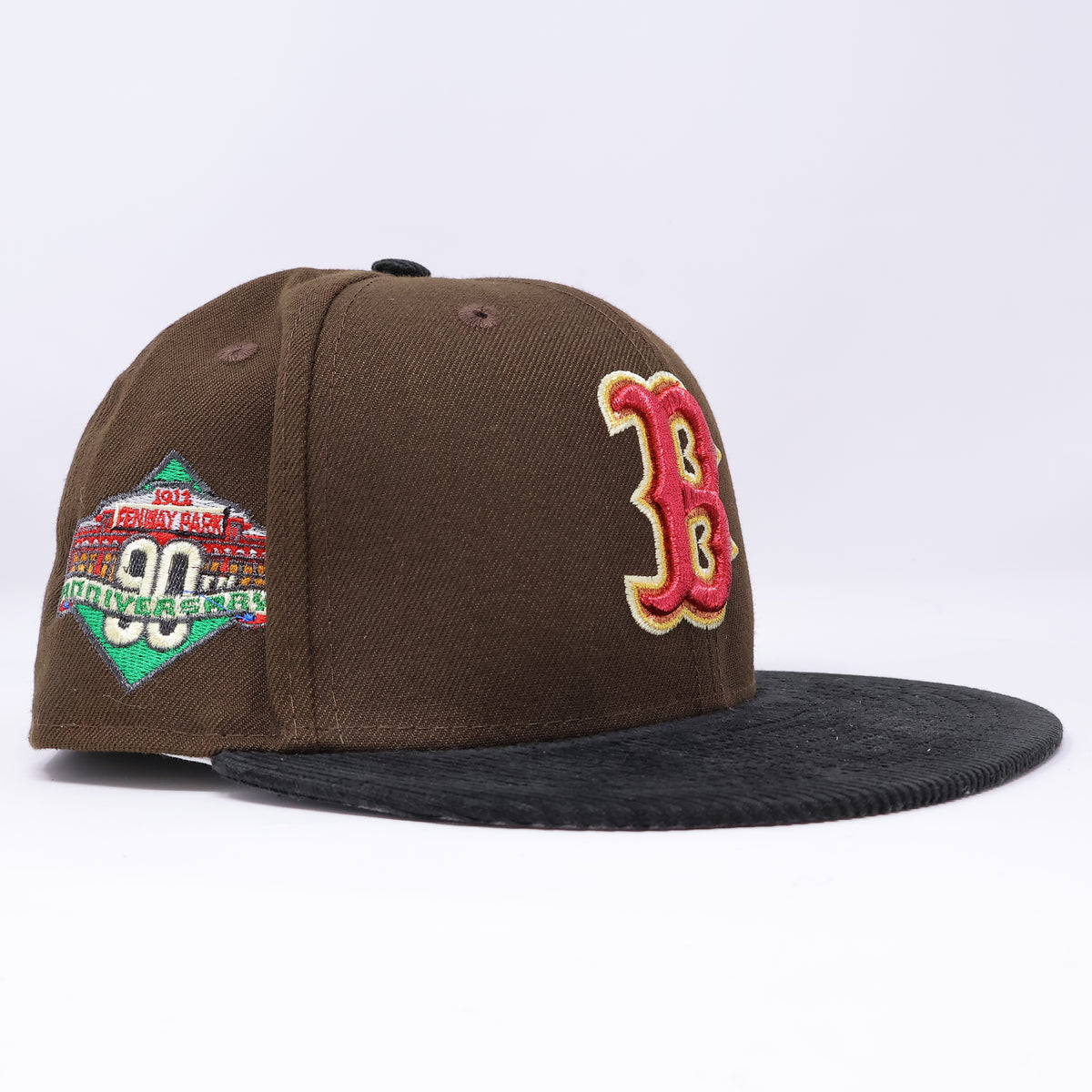 NWT 1/2 Brown Boston Red Sox 90th Anniversary 59FIFTY New Era Fitted Hat Cap