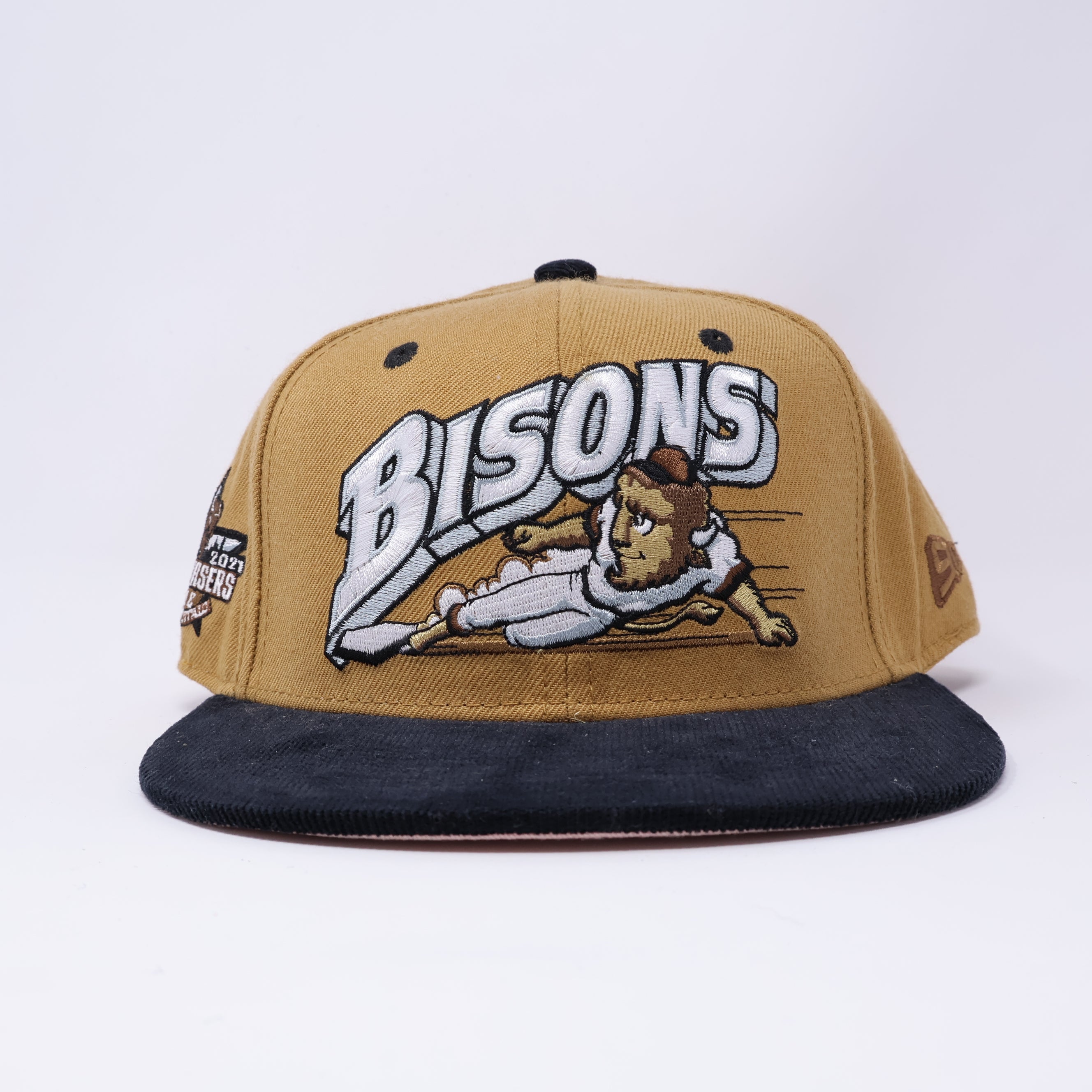 USED 5/8 Brown Buffalo Bisons Brim Chasers Custom Fitted Hat Cap