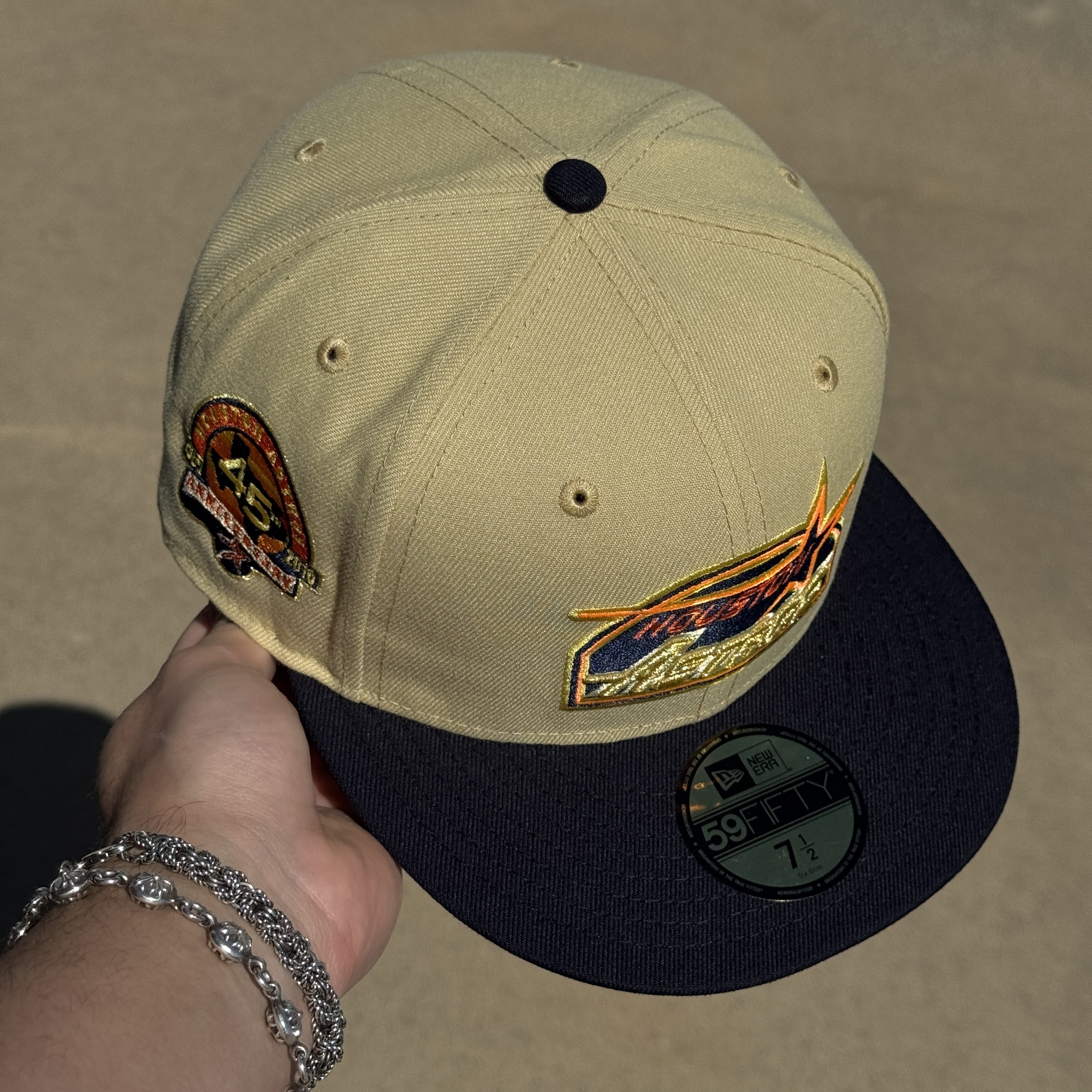 NWT 1/2 Khaki Houston Astros 45th Anniversary 59fifty New Era Fitted Hat Cap