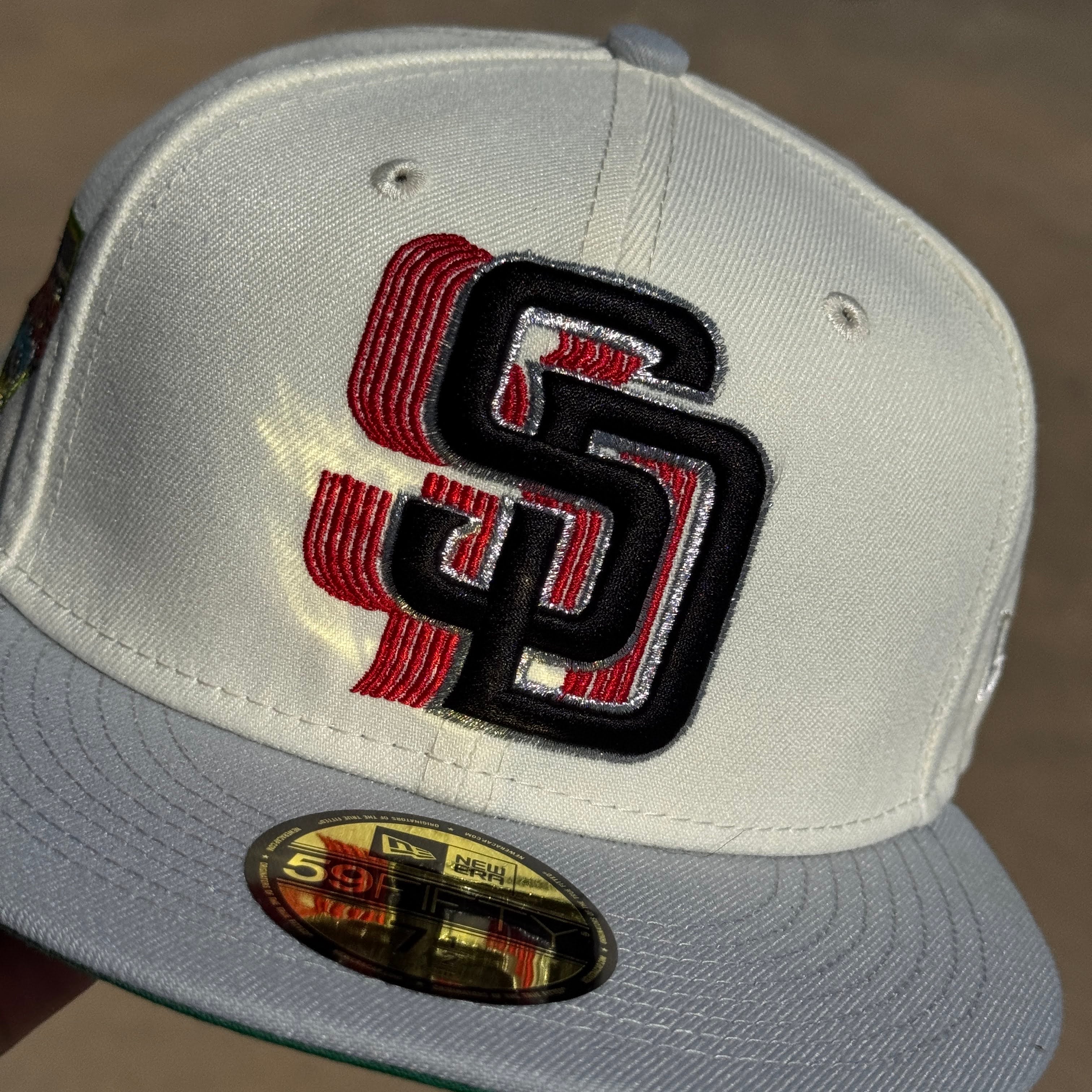 NWT 1/2 Chrome San Diego Padres Petco Park 59fifty New Era Fitted Hat Cap
