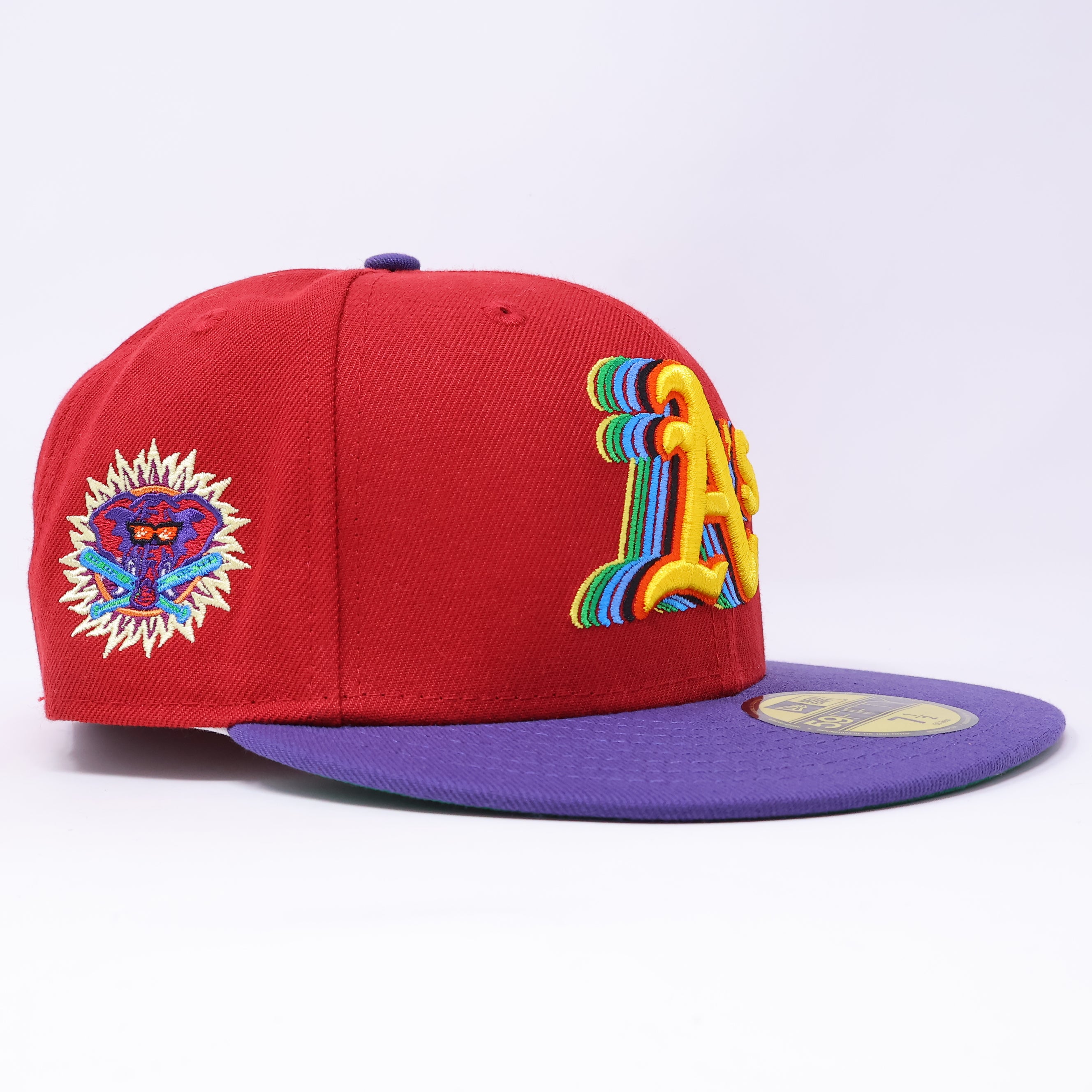 NWT 1/2 Red Oakland Athletics Stompers Logo 59FIFTY New Era Fitted Hat Cap