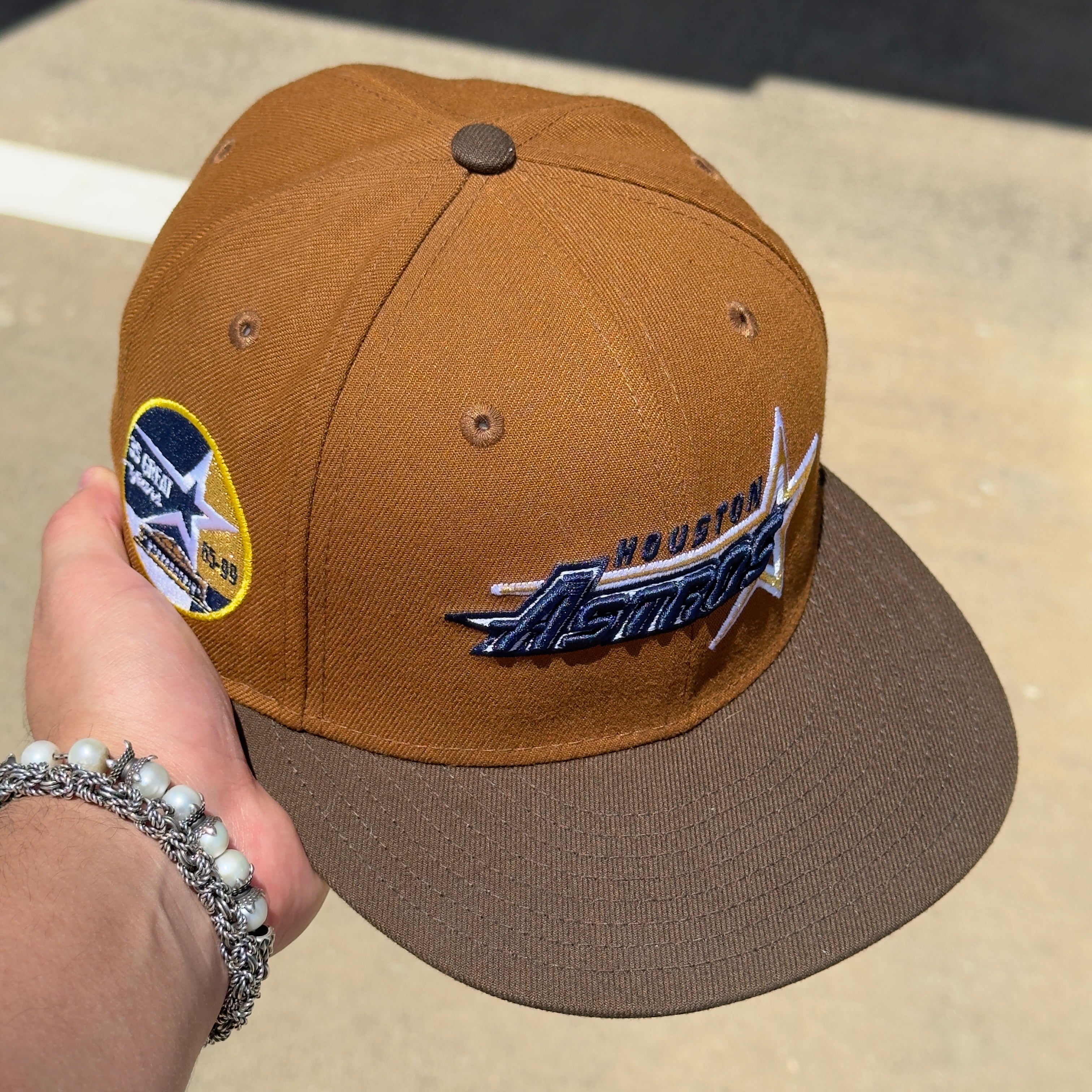 USED 1/2 Brown Houston Astros 35 Great Years 59fifty New Era Fitted Hat Cap