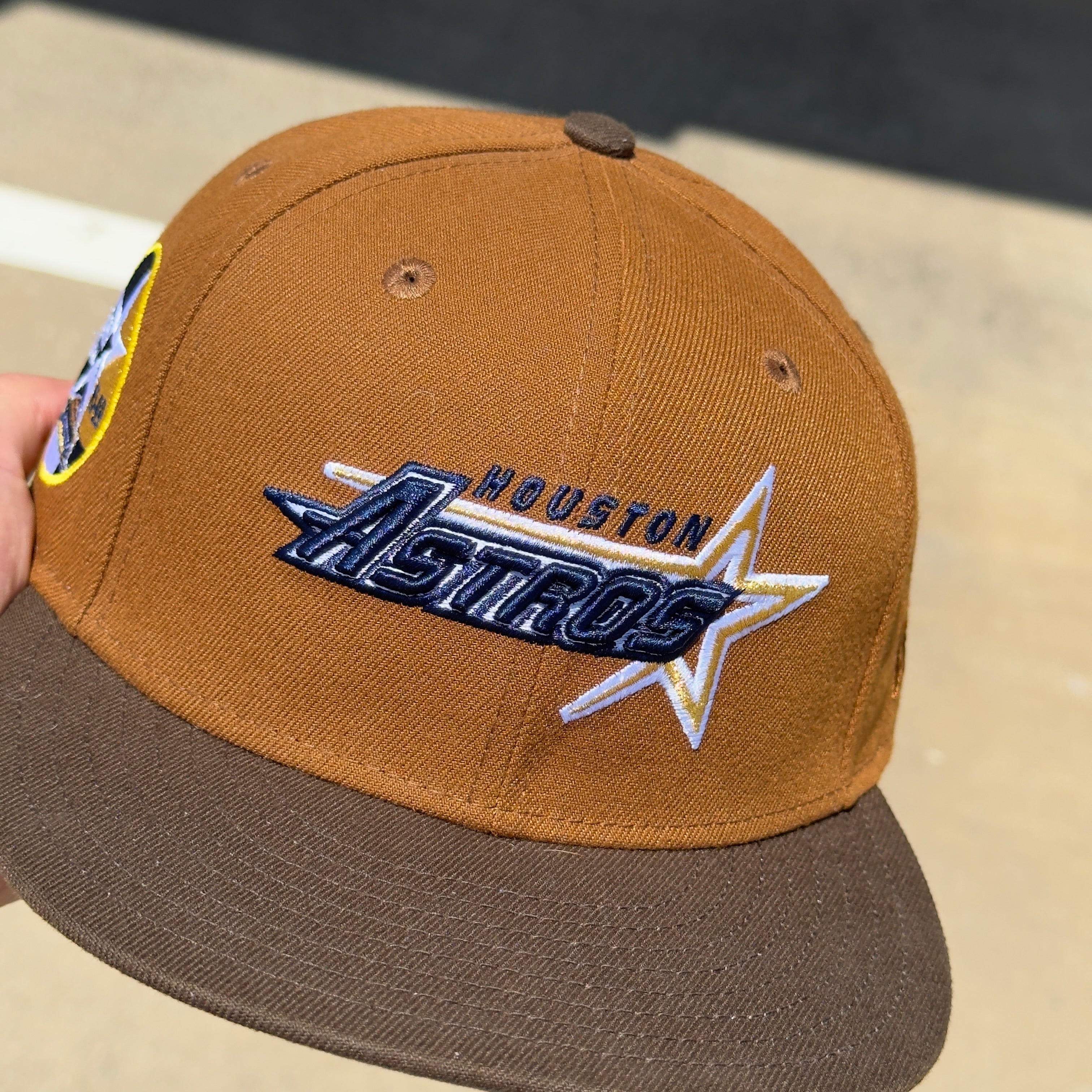 USED 1/2 Brown Houston Astros 35 Great Years 59fifty New Era Fitted Hat Cap