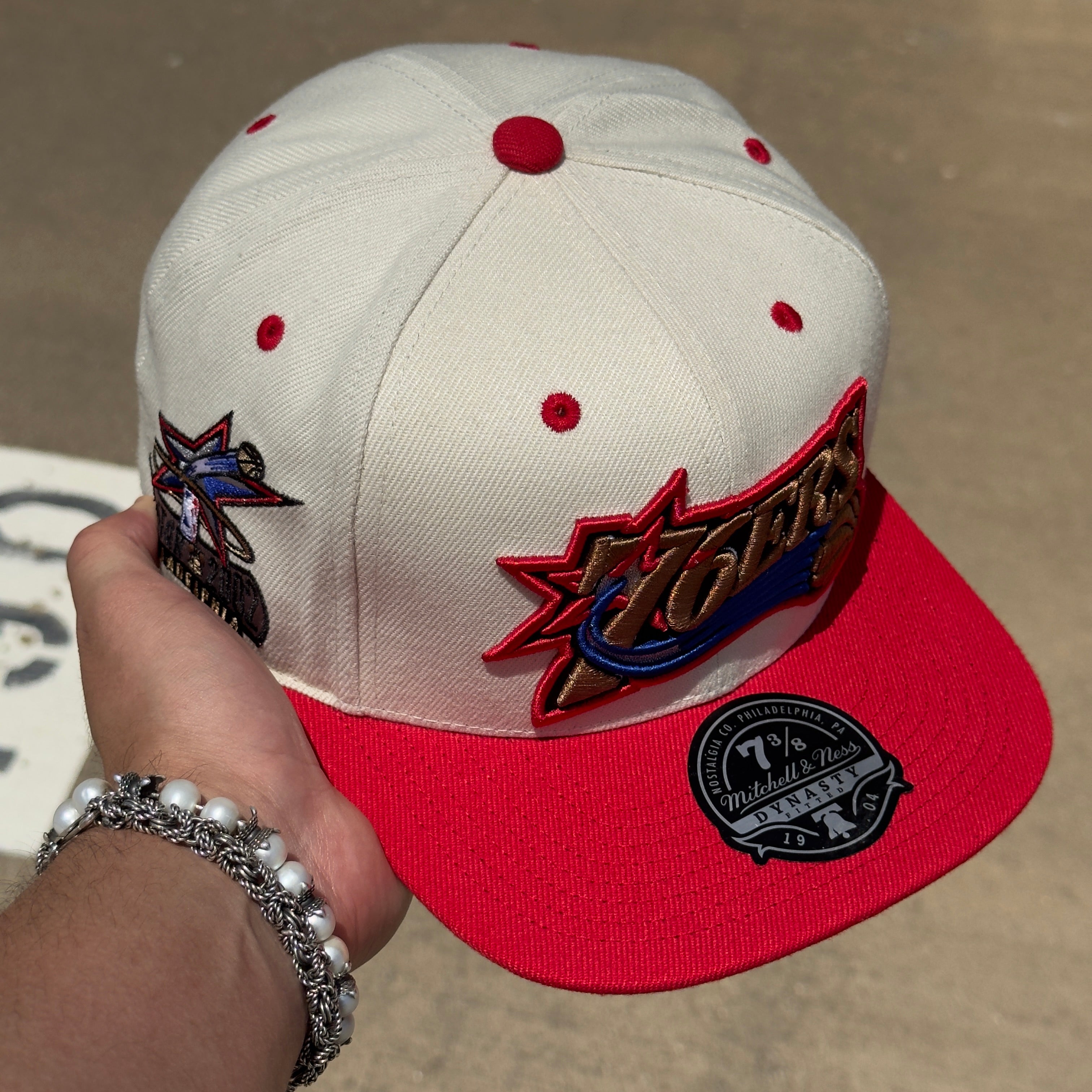 NEW 3/8 Stone Mitchell and Ness Philadelphia 76ers All Star Weekend Dynasty Fitted Hat