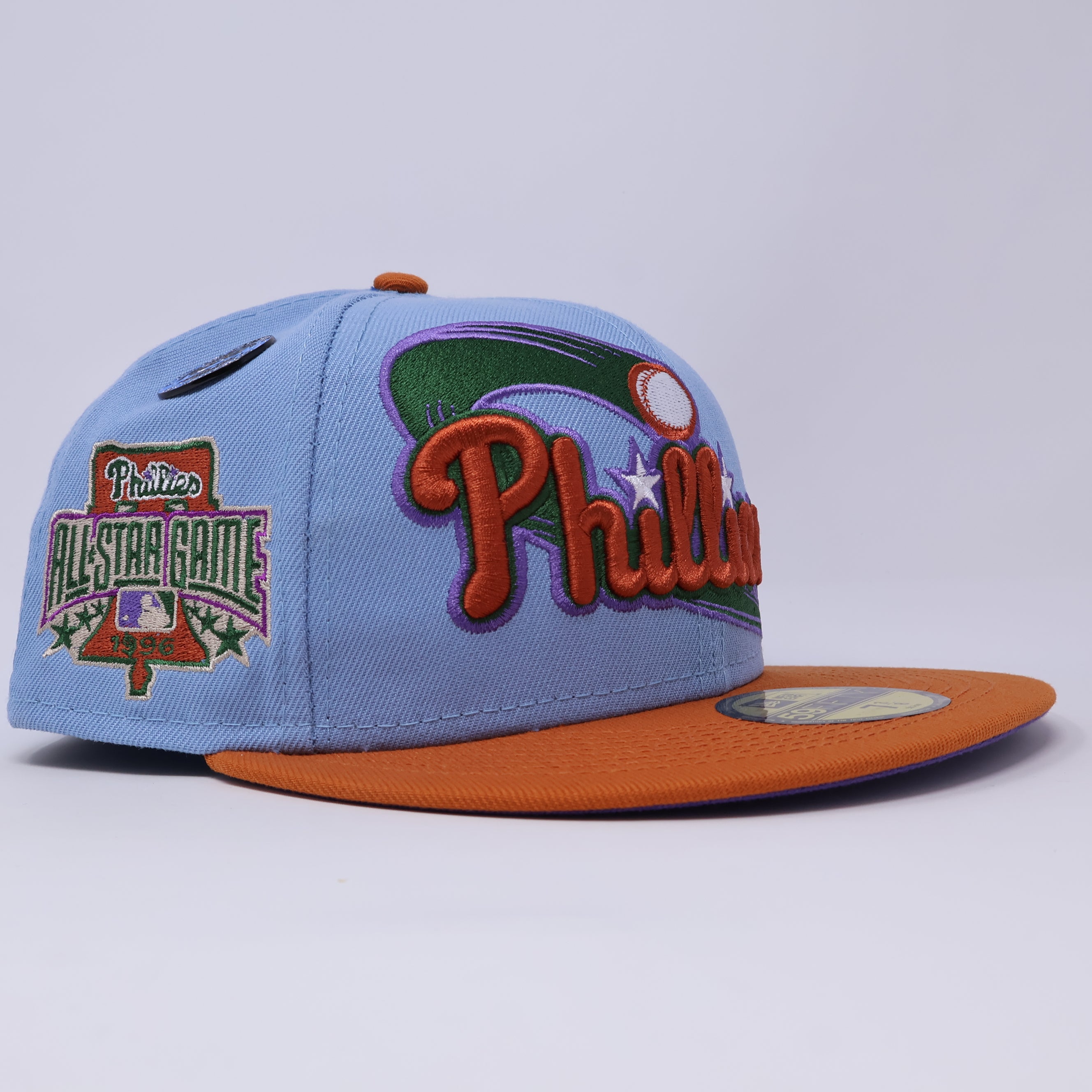 NWT 3/8 Blue Philadelphia Phillies 1996 All Star Game 59FIFTY New Era Fitted Hat Cap