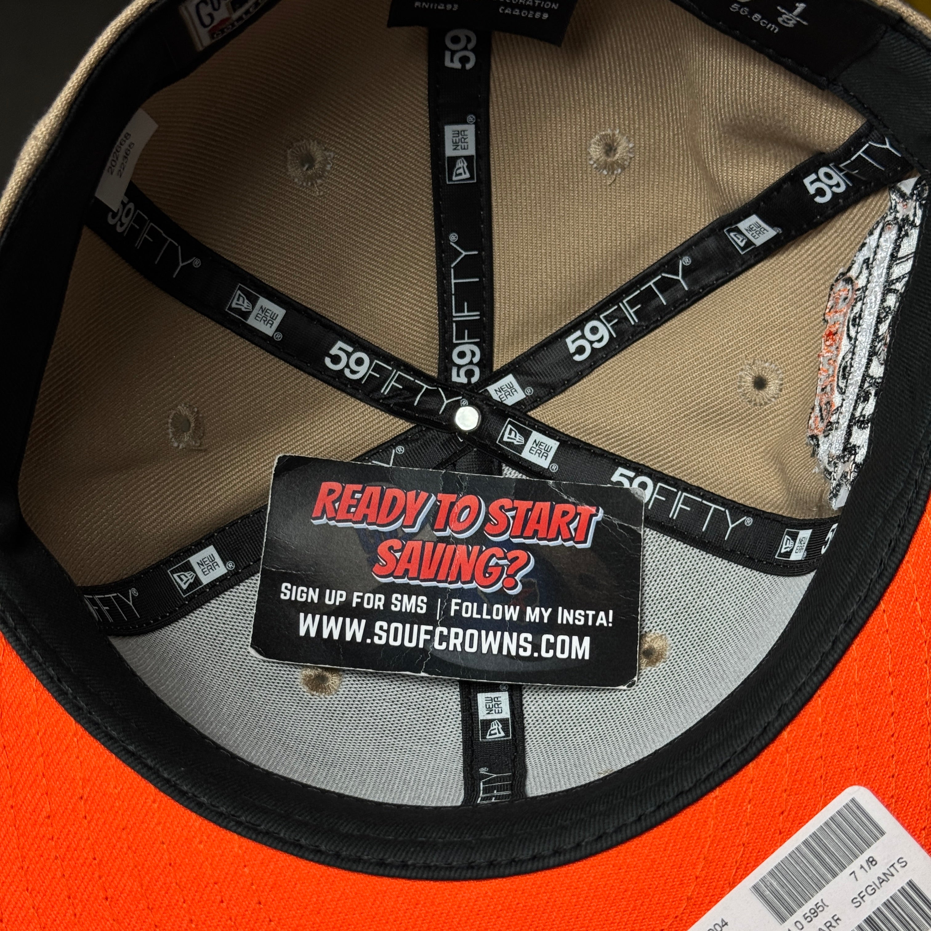 NWT 1/8 Khaki San Francisco Giants 1984 All Star Game 59fifty New Era Fitted Hat Cap