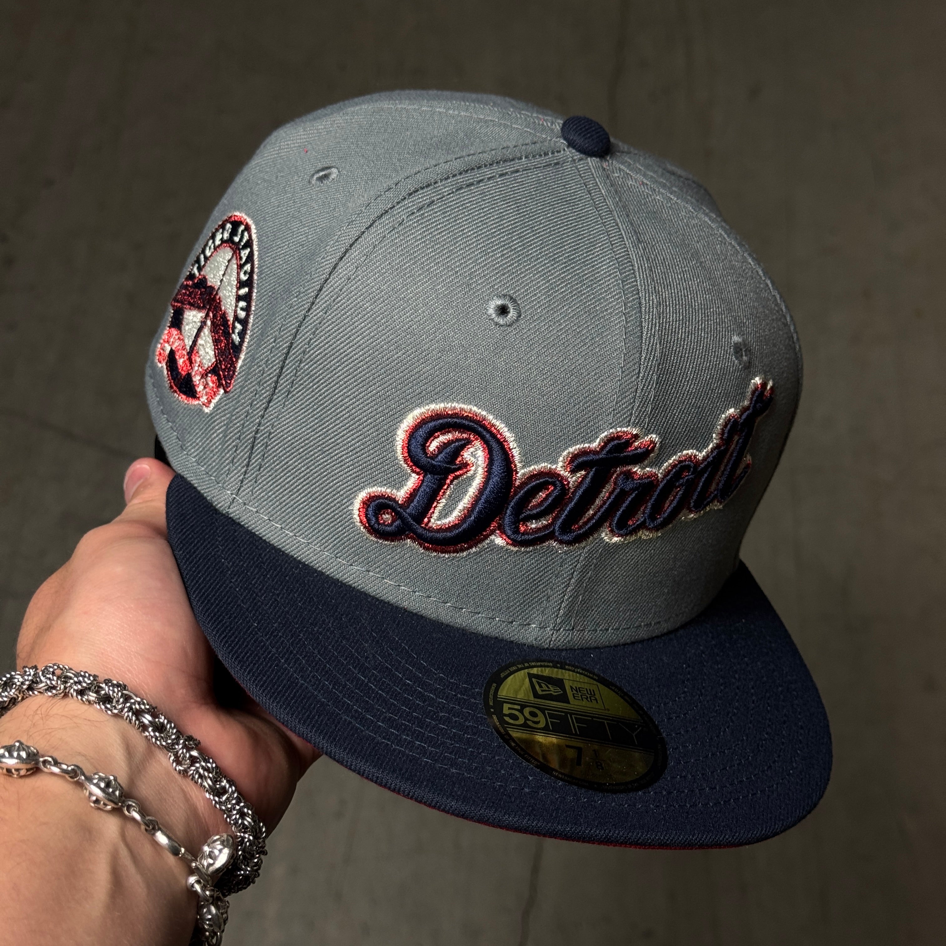 NWT 1/8 Gray Detroit Tigers Michigan Trumball 59fifty New Era Fitted Hat Cap