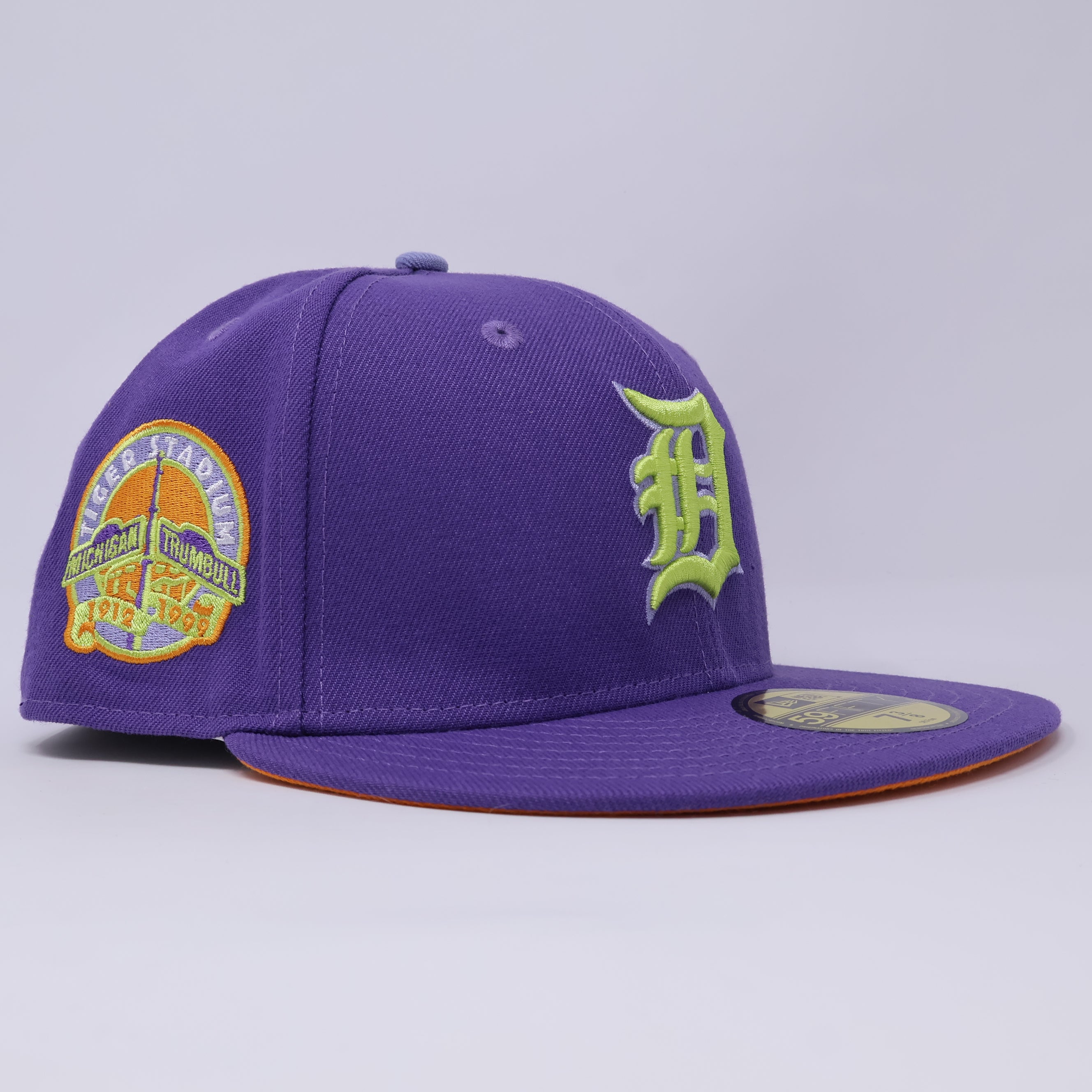 NWT 3/8 Purple Detroit Tigers Michigan Trumbull 59FIFTY New Era Fitted Hat Cap