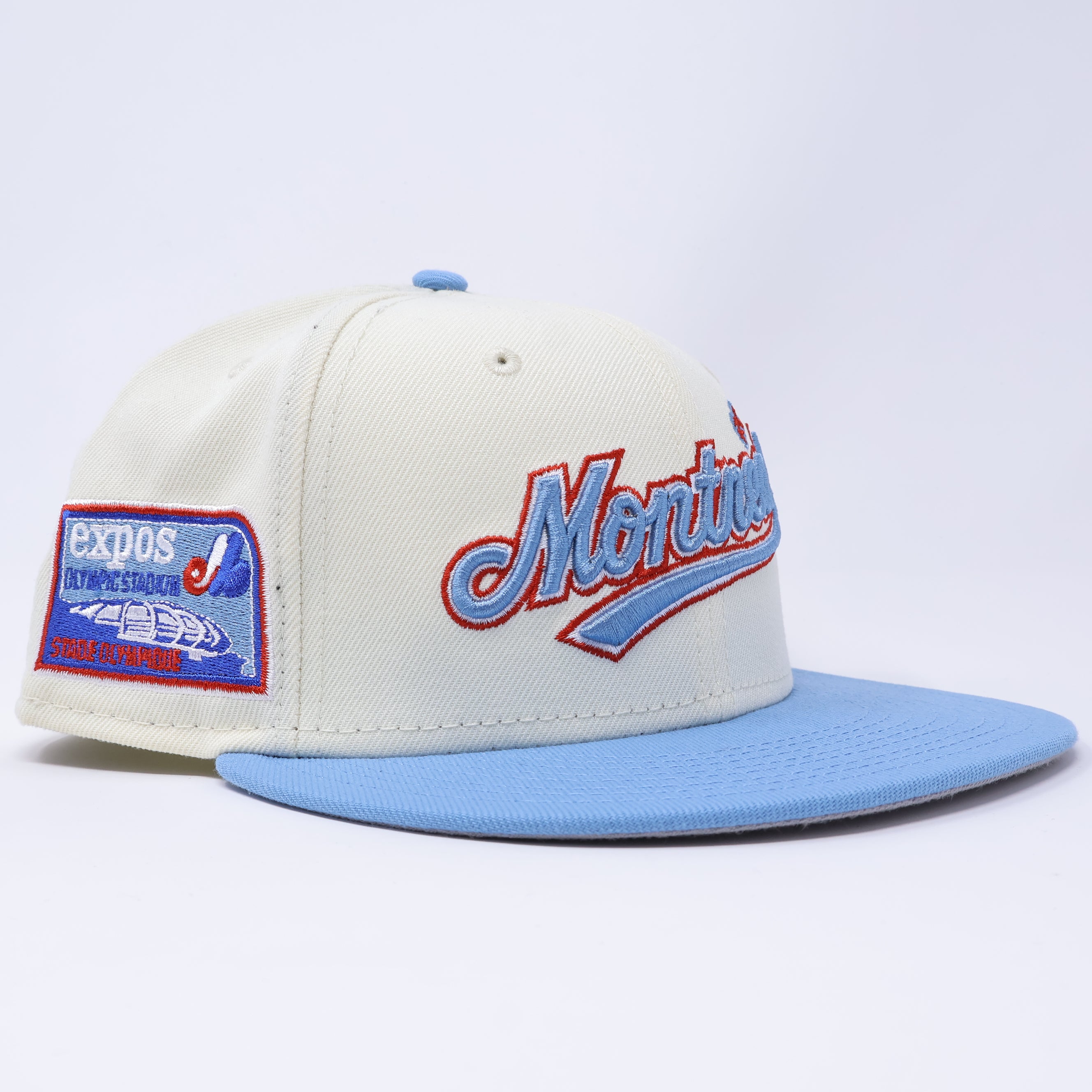 USED 1/8 Chrome Montreal Expos Olympic Stadium 59fifty New Era Fitted Hat Cap