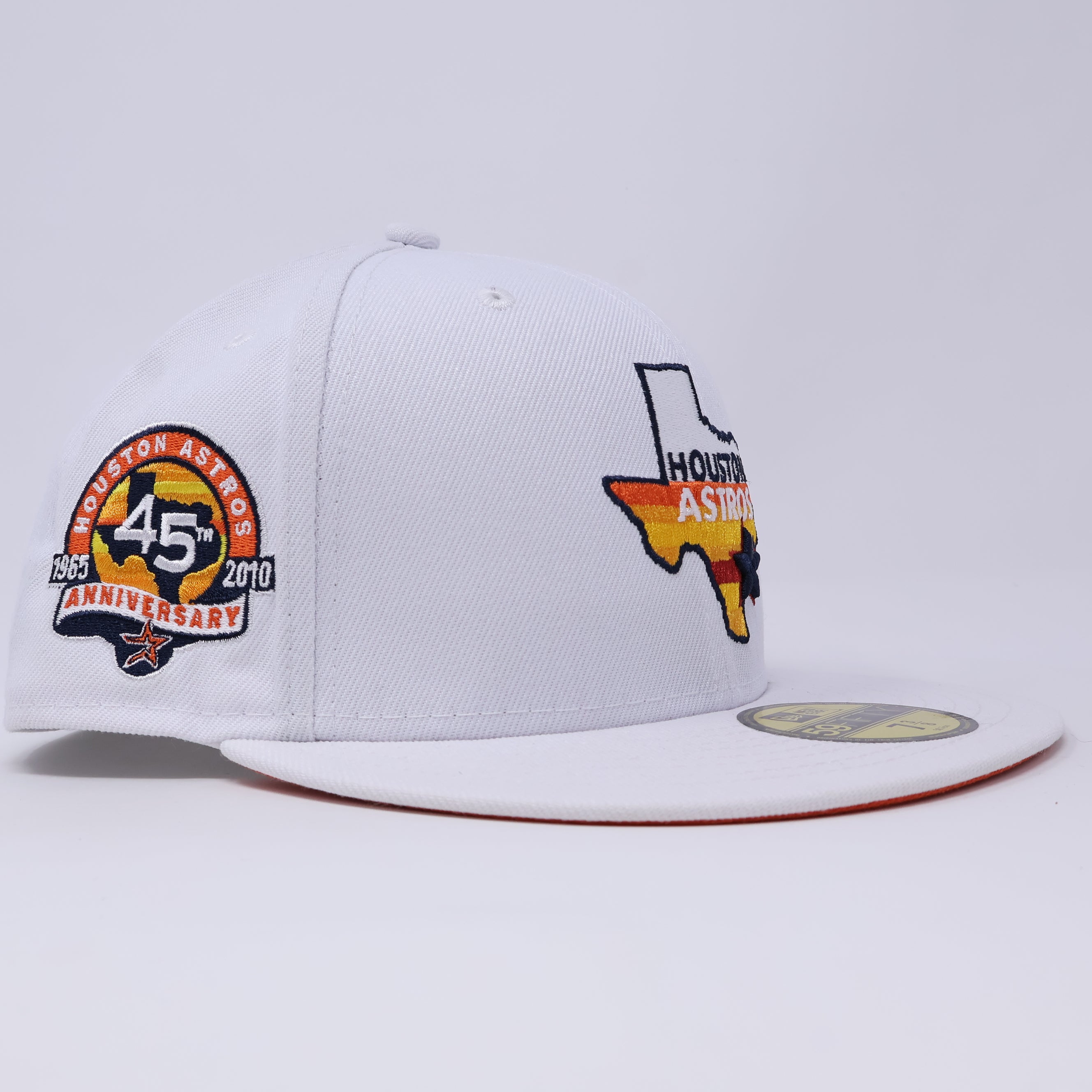 NWT 3/8 White Houston Astros 45th Season 59fifty New Era Fitted Hat Cap