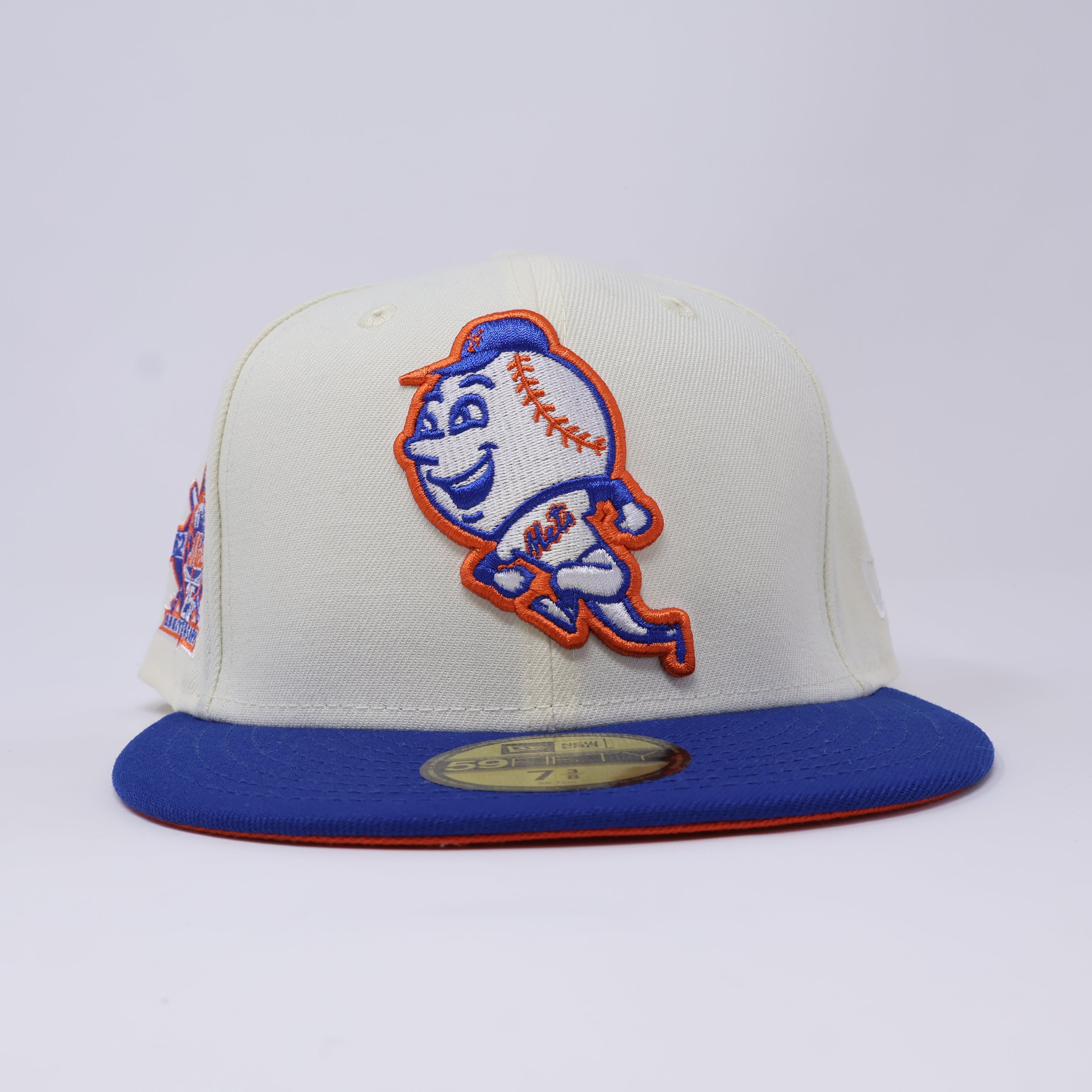 NWT 3/8 Chrome New York Mets 25th Anniversary 59fifty New Era Fitted Hat Cap