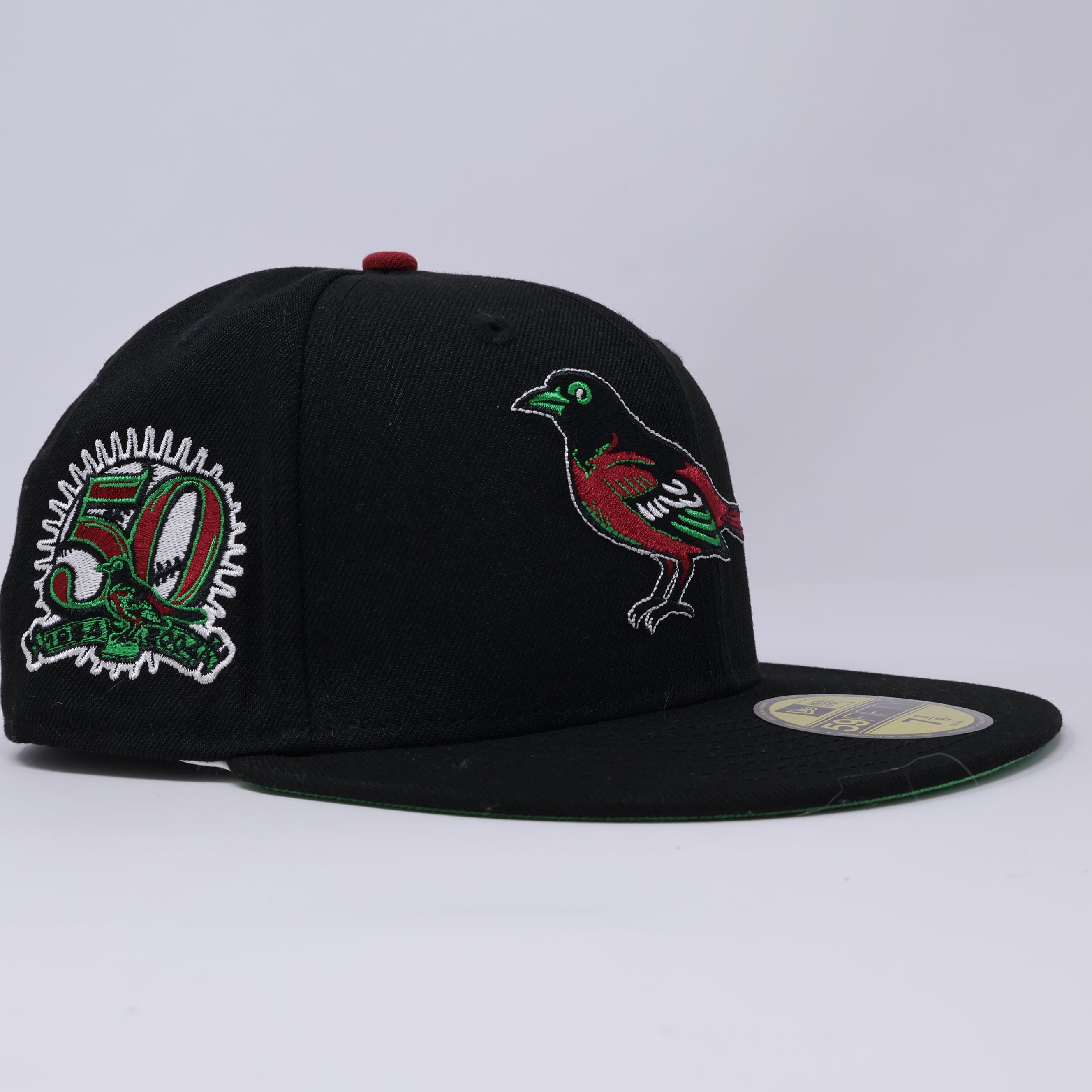 NWT 3/8 Black Baltimore Orioles 50th Anniversary 59fifty New Era Fitted Hat Cap