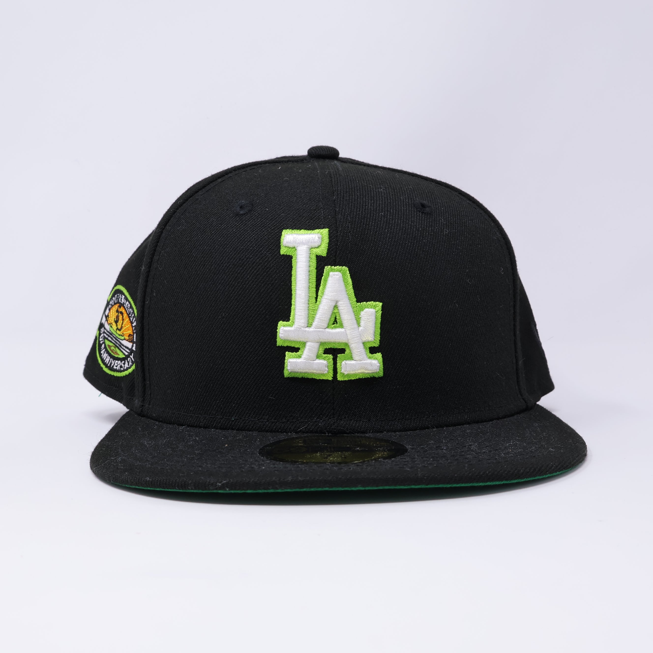 NWT 3/8 Black Los Angeles Dodgers 50th Anniversary 59fifty New Era Fitted Hat Cap