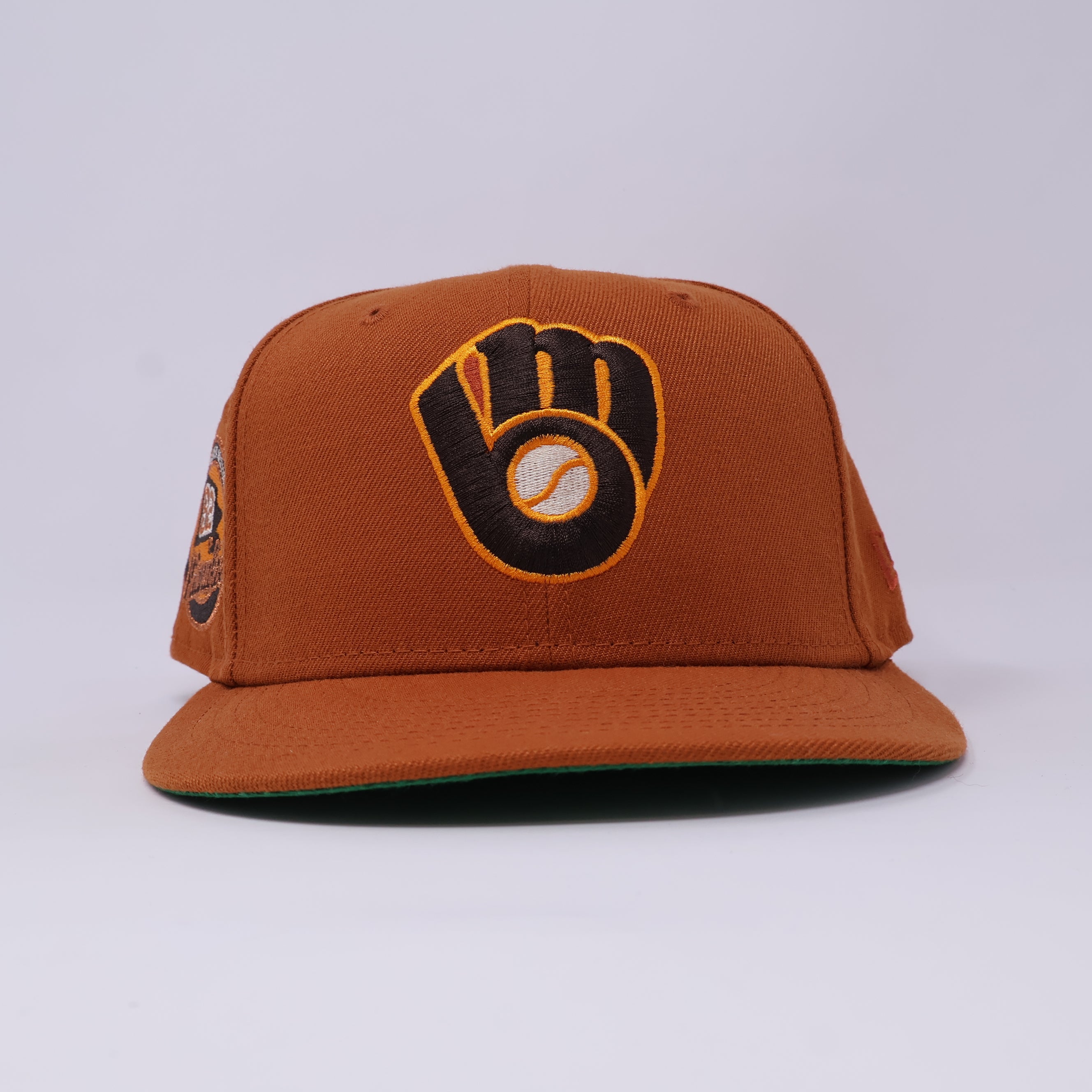 USED 3/8 Orange Milwaukee Brewers 1982 Silver Anniversary 59fifty New Era Fitted Hat Cap