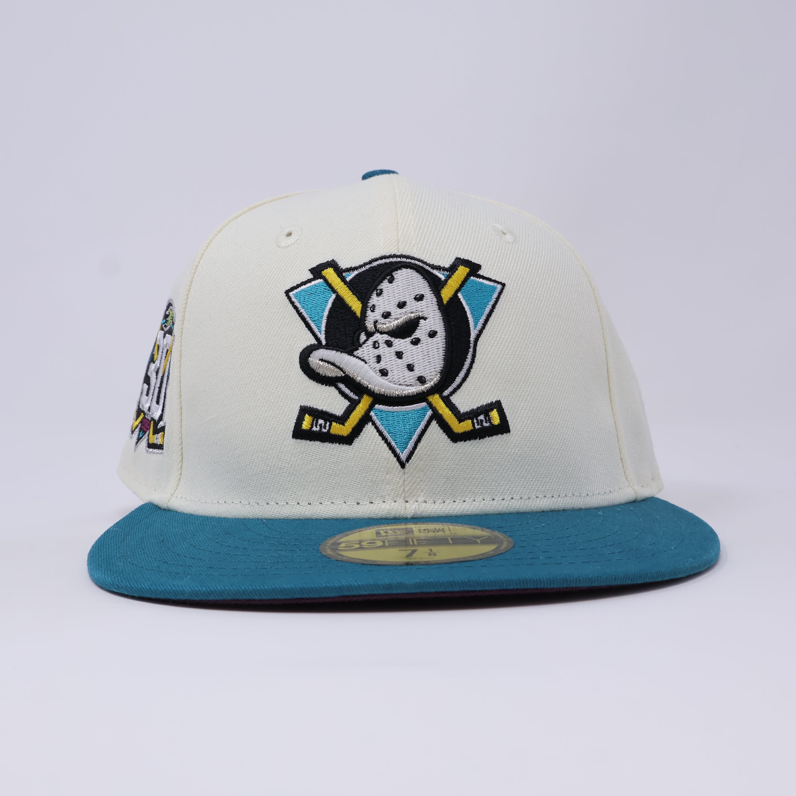 NWT 1/8 Chrome Anaheim Ducks 30th Anniversary 59fifty New Era Fitted Hat Cap
