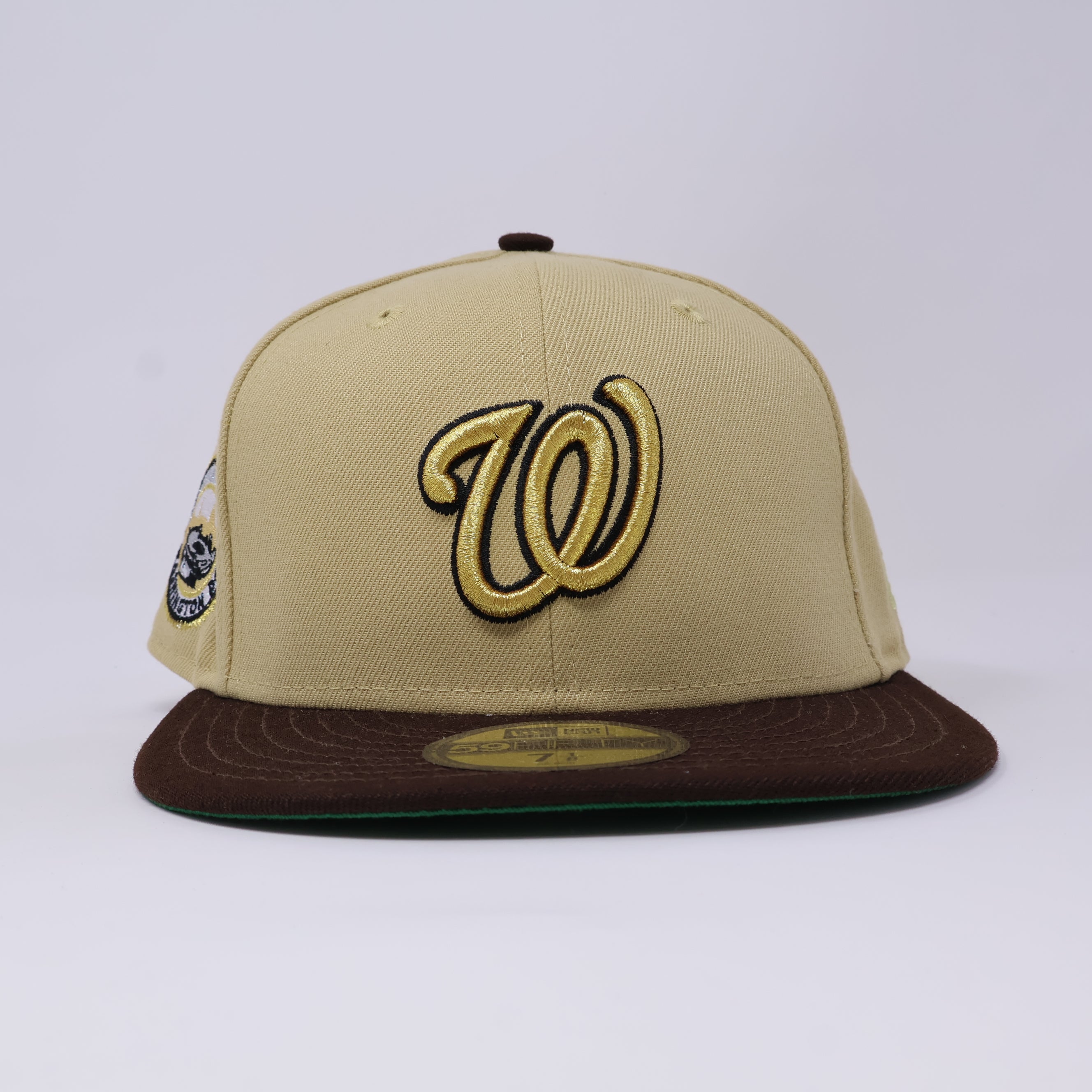 NWT 1/8 Khaki Washington Nationals Inaugural Season 59fifty New Era Fitted Hat Cap