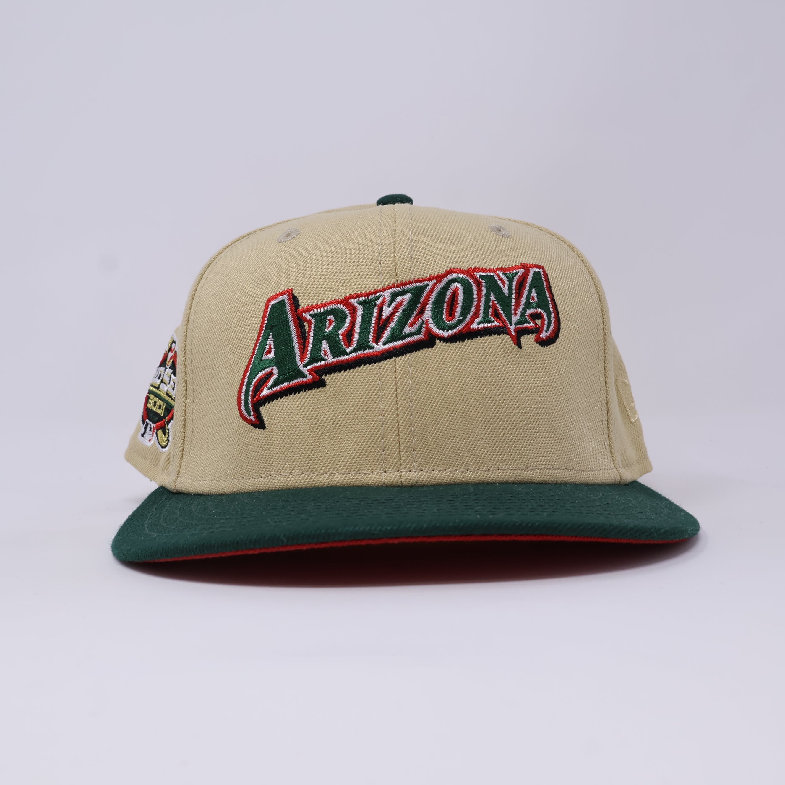 USED 1/8 Khaki Arizona Diamondbacks 2001 World Series 59fifty New Era Fitted Hat Cap