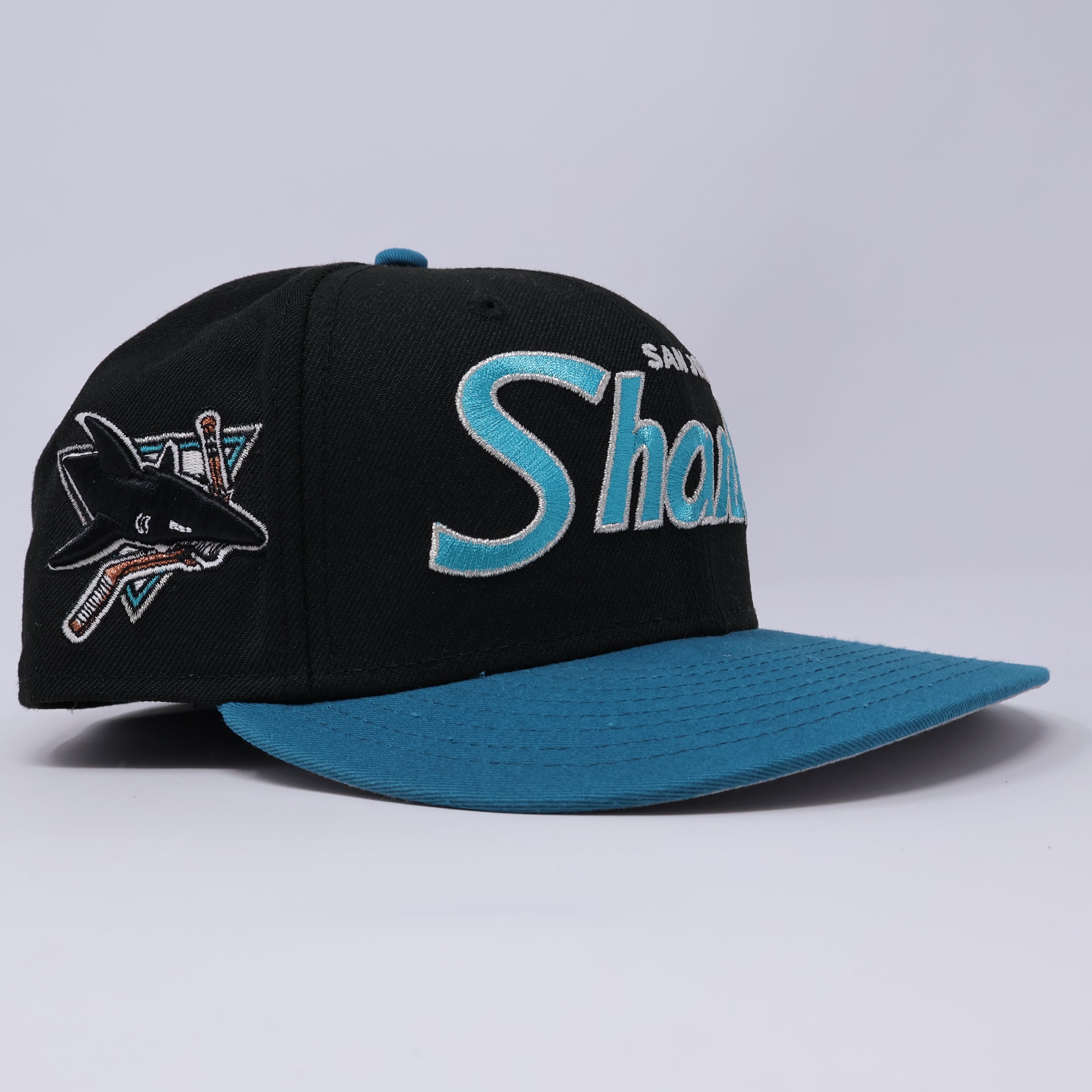 USED 1/8 Black San Jose Sharks 59fifty New Era Fitted Hat Cap