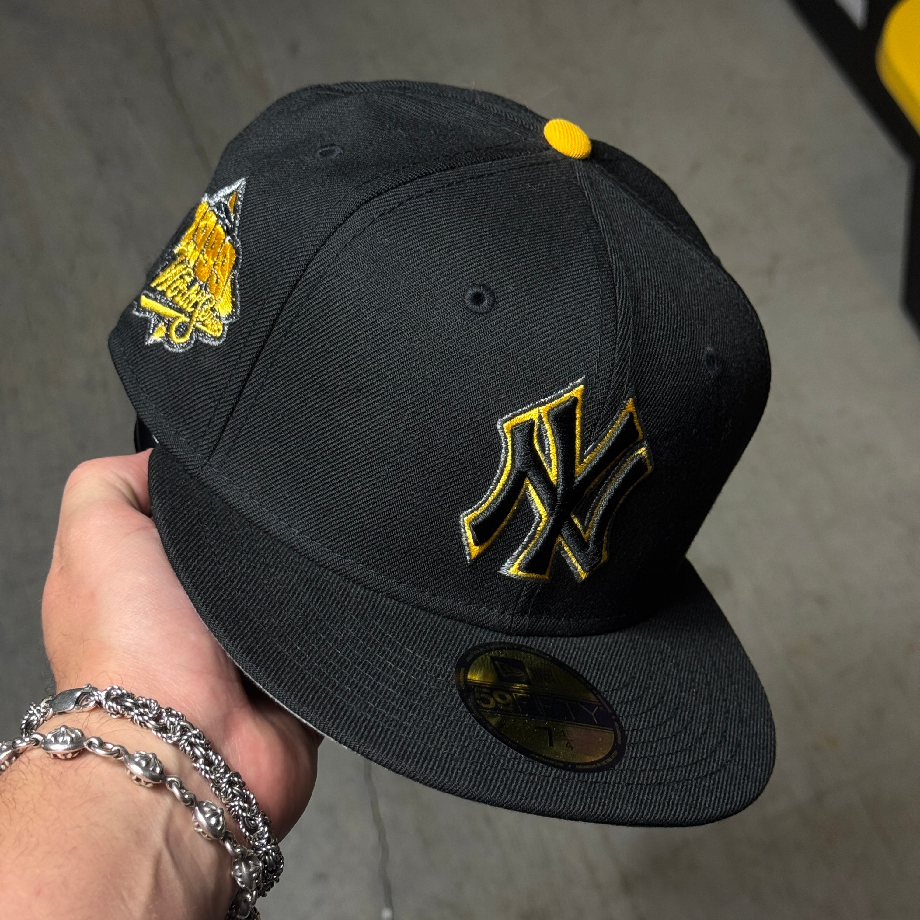 NWT 1/4 Black New York Yankees 1999 World Series 59fifty New Era Fitted Hat Cap