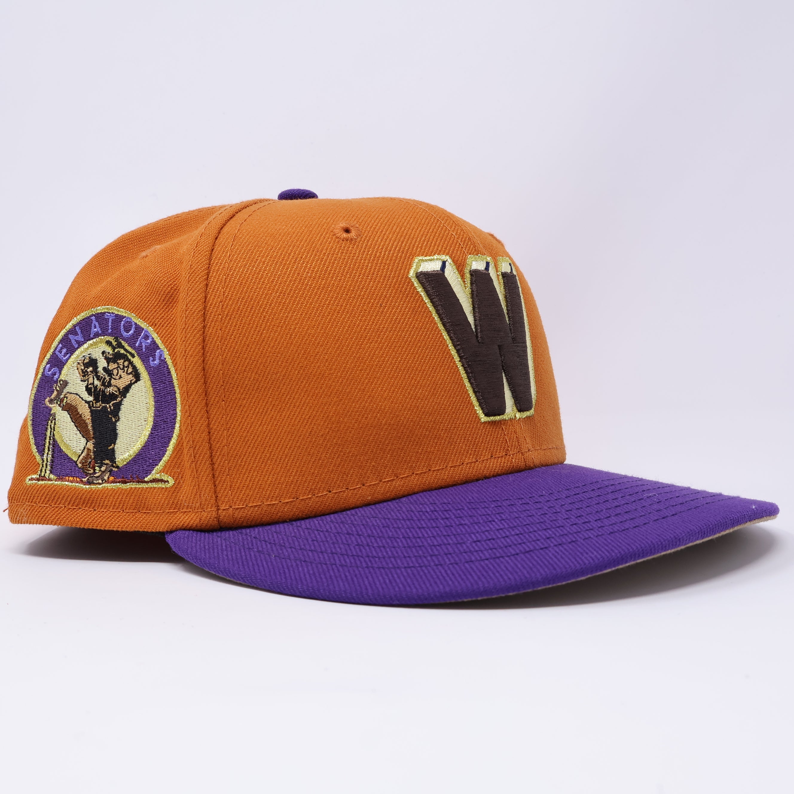 USED 1/4 Orange Washington Senators Minor League 59fifty New Era Fitted Hat Cap