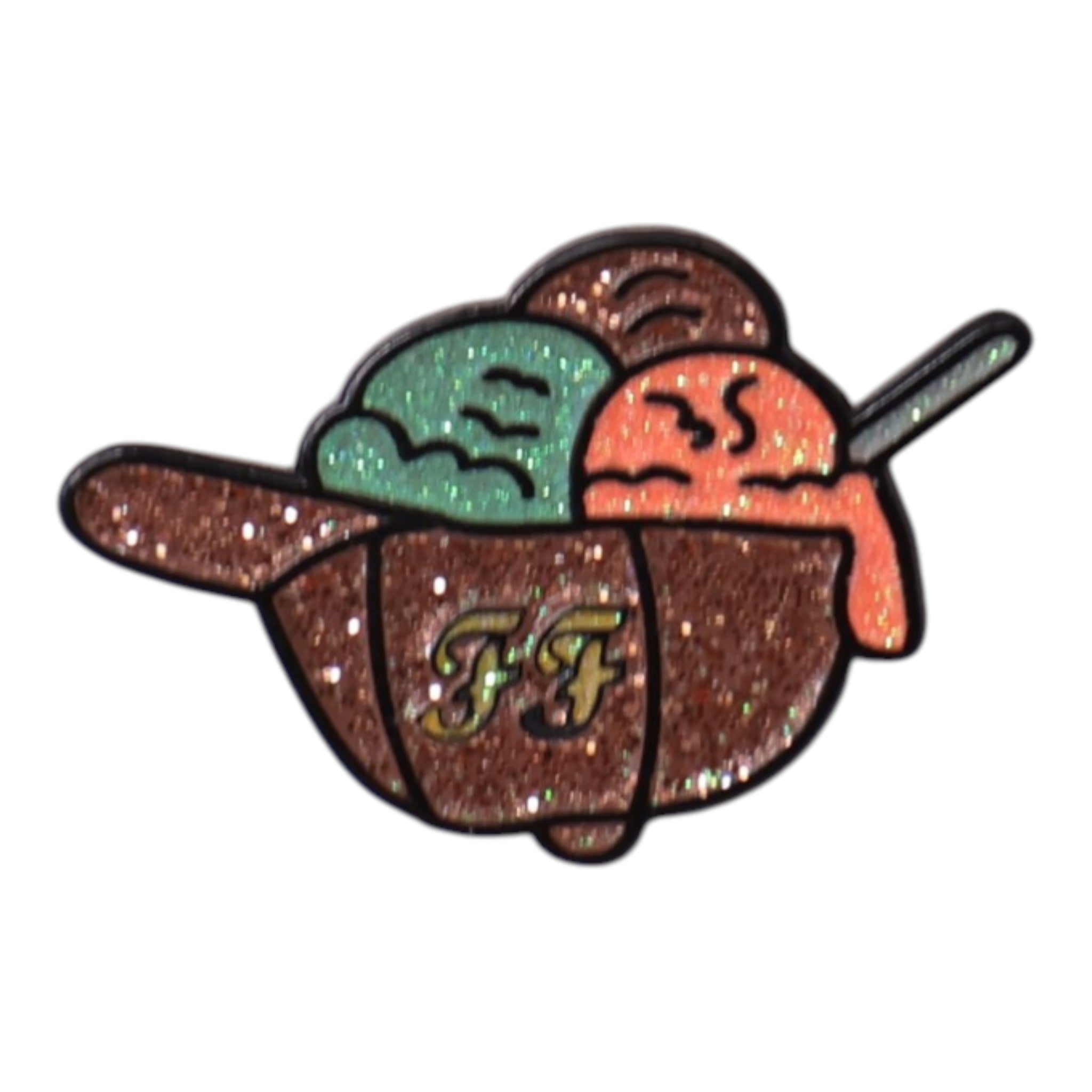 Fitted Hat Ice Cream Bowl Graphic Pin