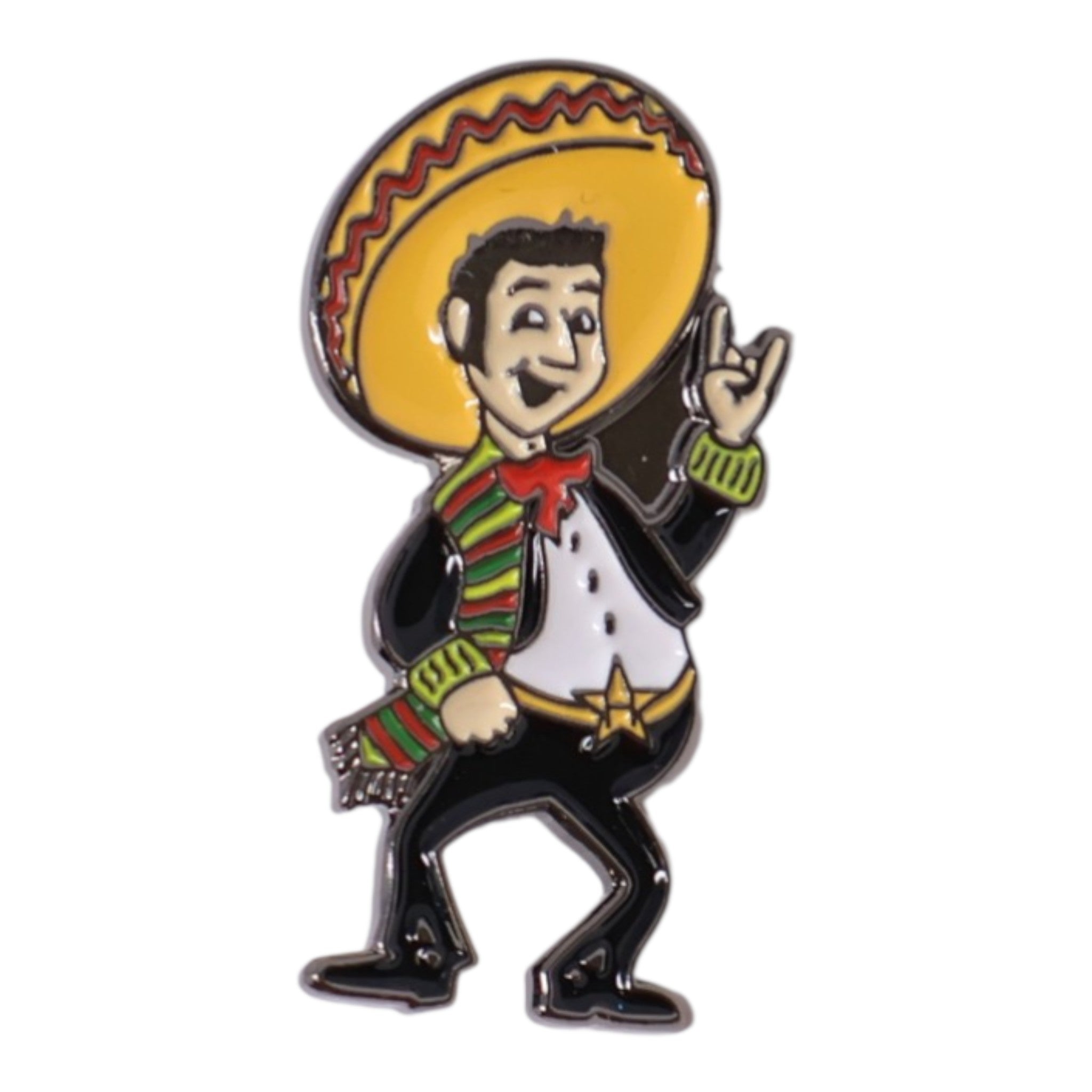 Houston Hand Sign Mexican Man Graphic Pin