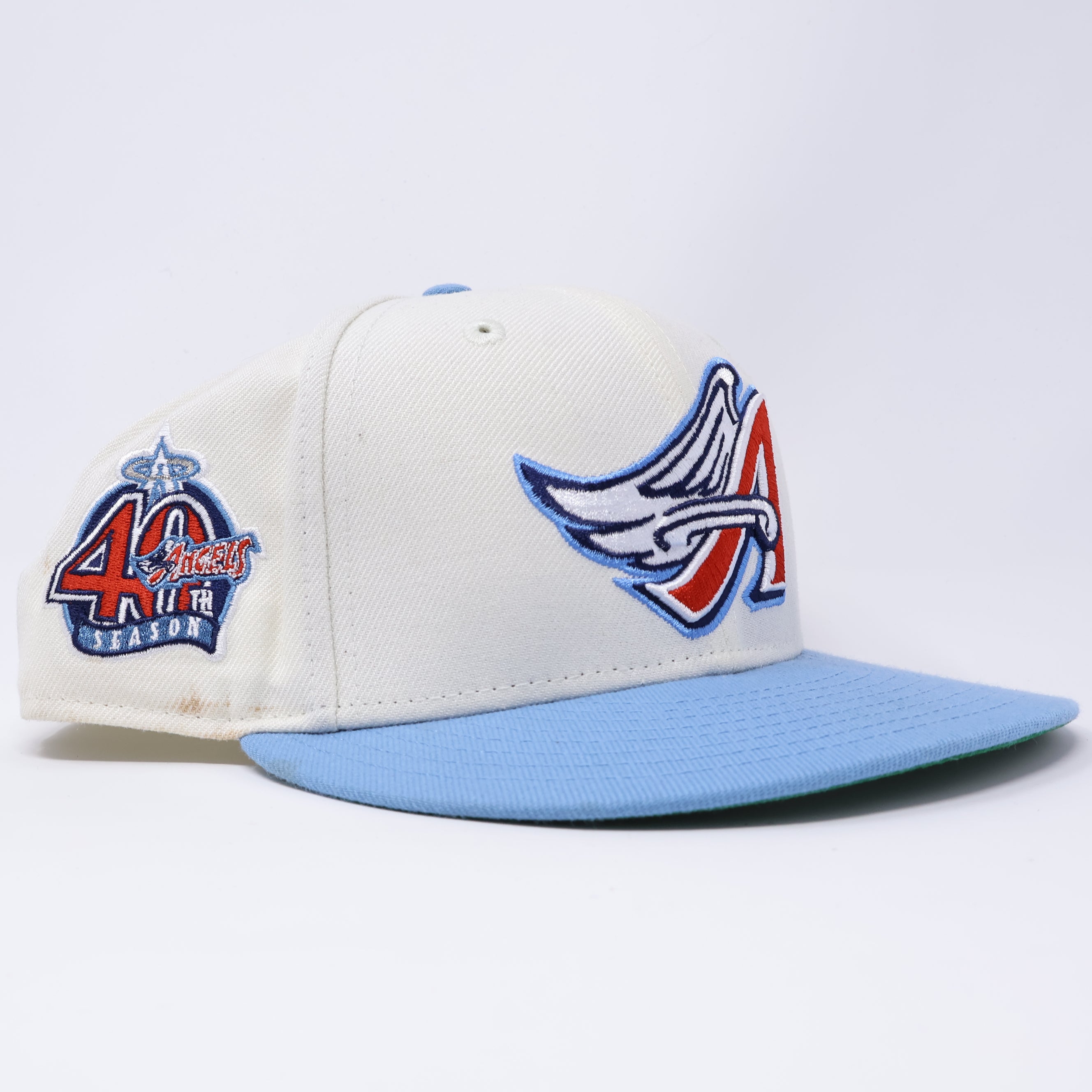 USED 8 Chrome Los Angeles Angels 40th Season 59fifty New Era Fitted Hat Cap