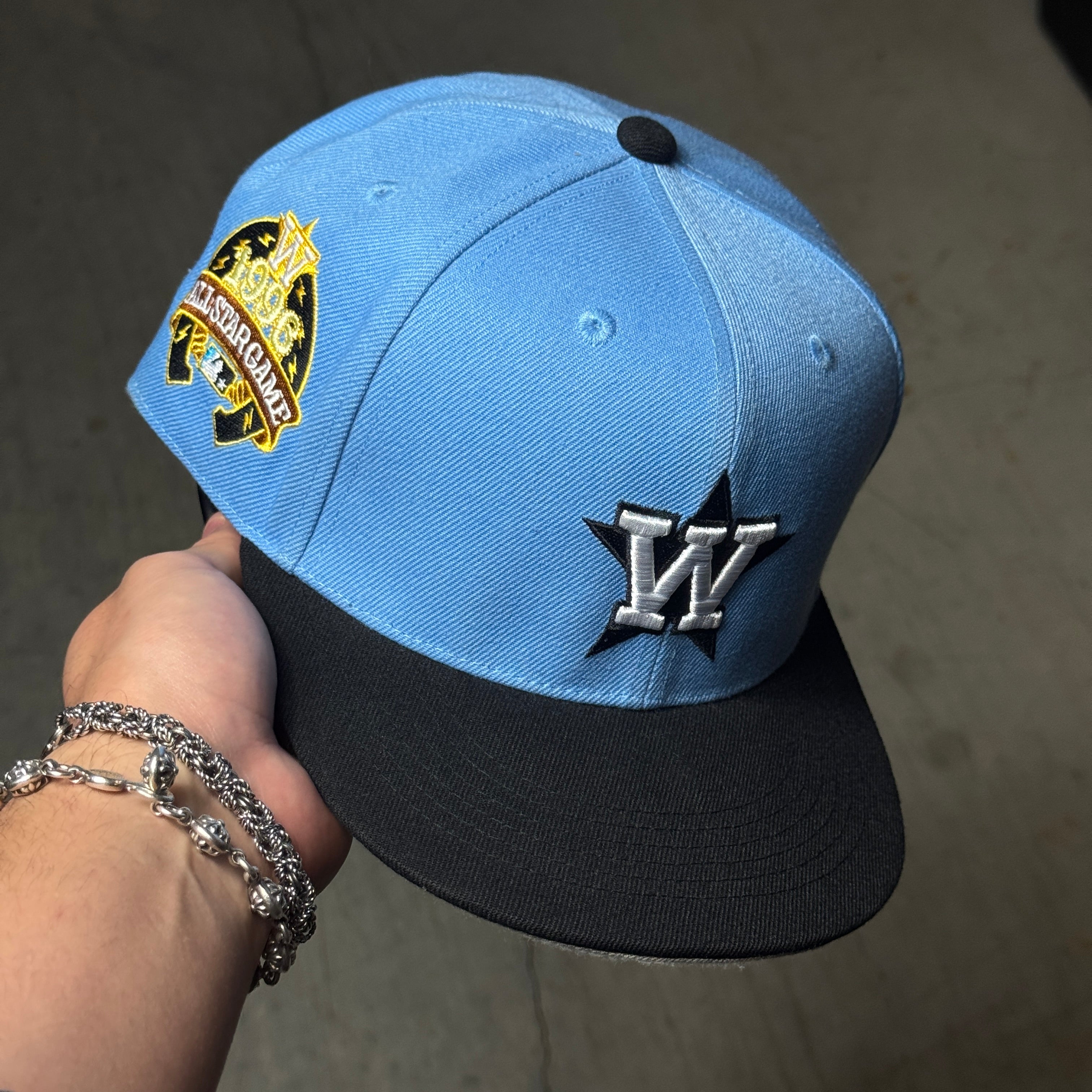 USED 5/8 CUSTOM Blue WYD Johnny Fitted Hat Cap