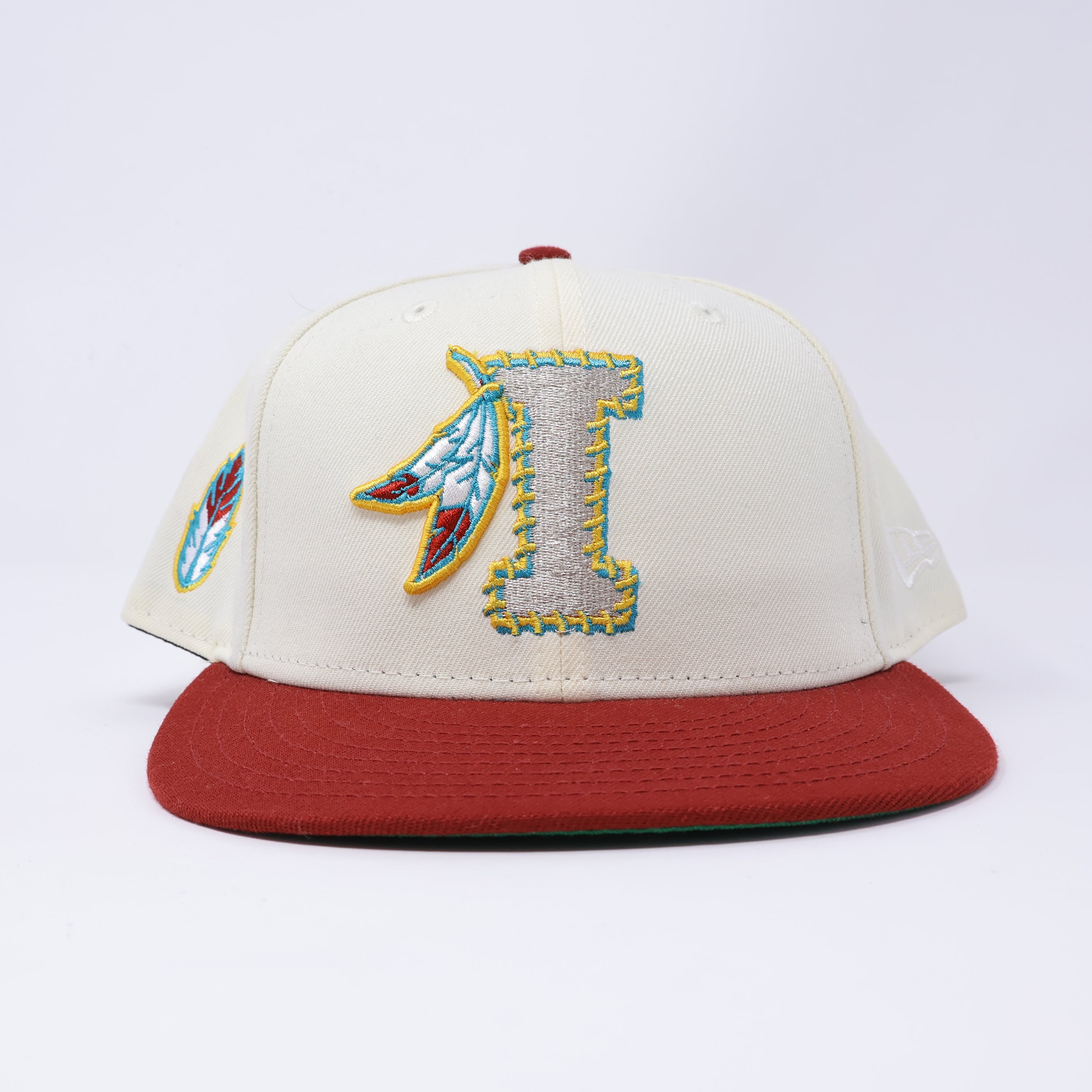 USED 7/8 Chrome Kinston Indians Minor League 59fifty New Era Fitted Hat Cap