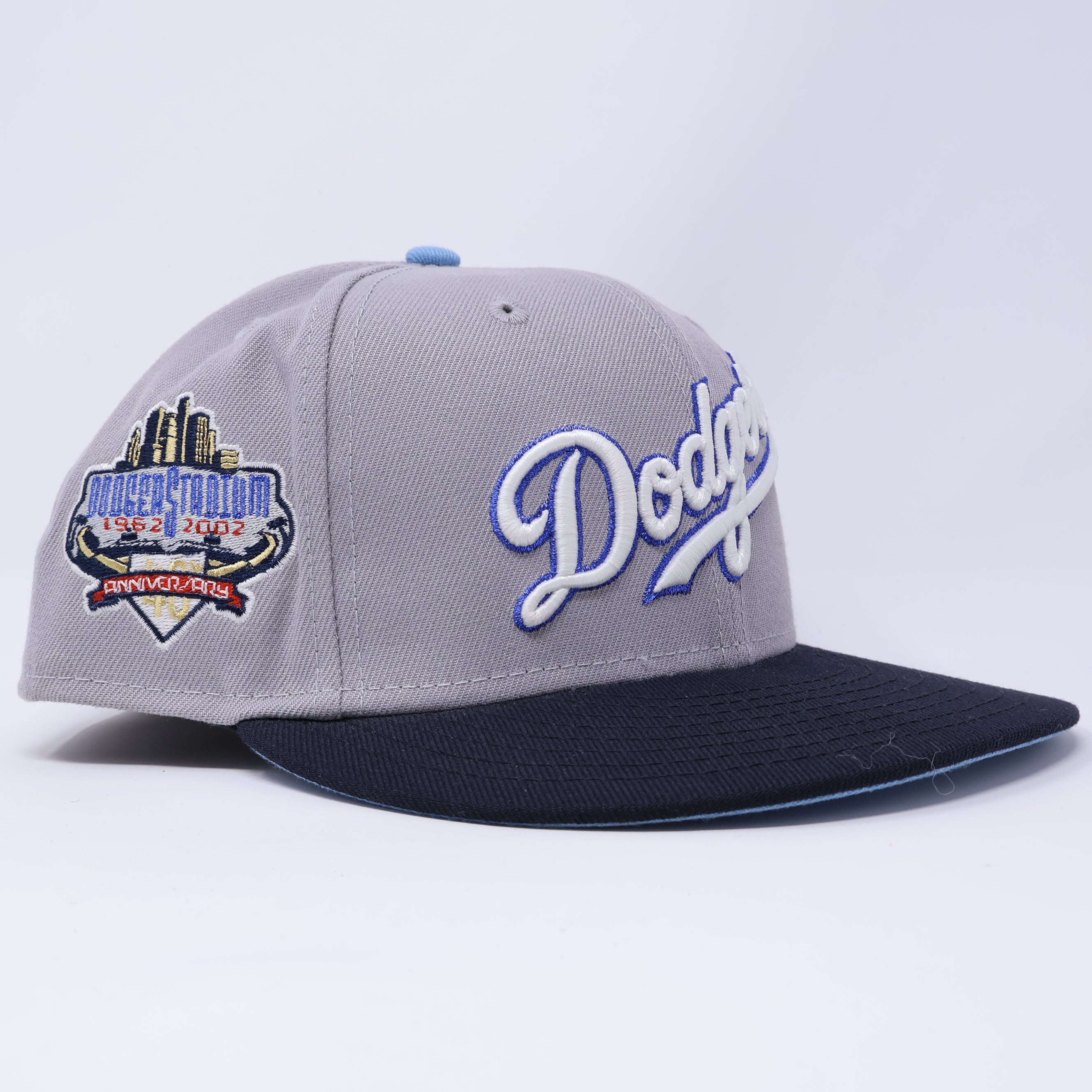 5/8 USED Gray Los Angeles Dodgers 40th Anniversary 59fifty New Era Fitted Hat Cap