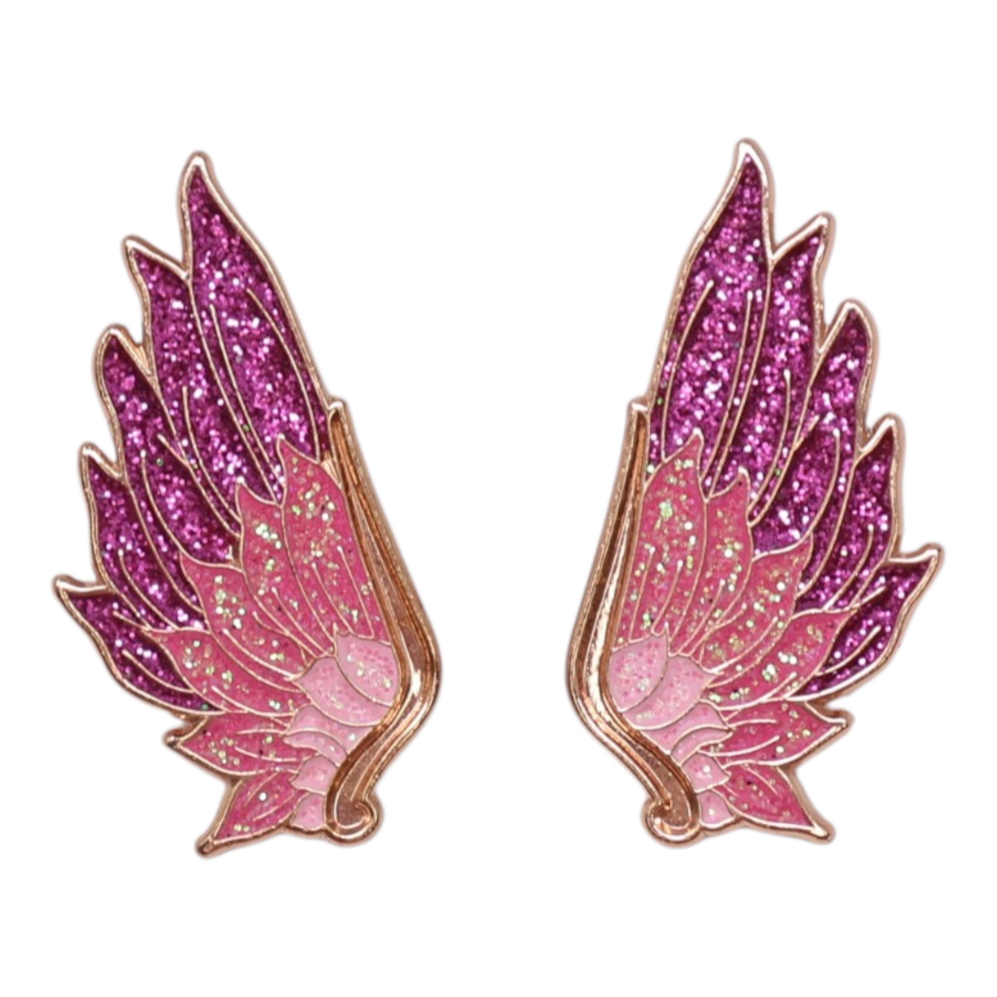 2-Piece Pink Wings Graphic Pin
