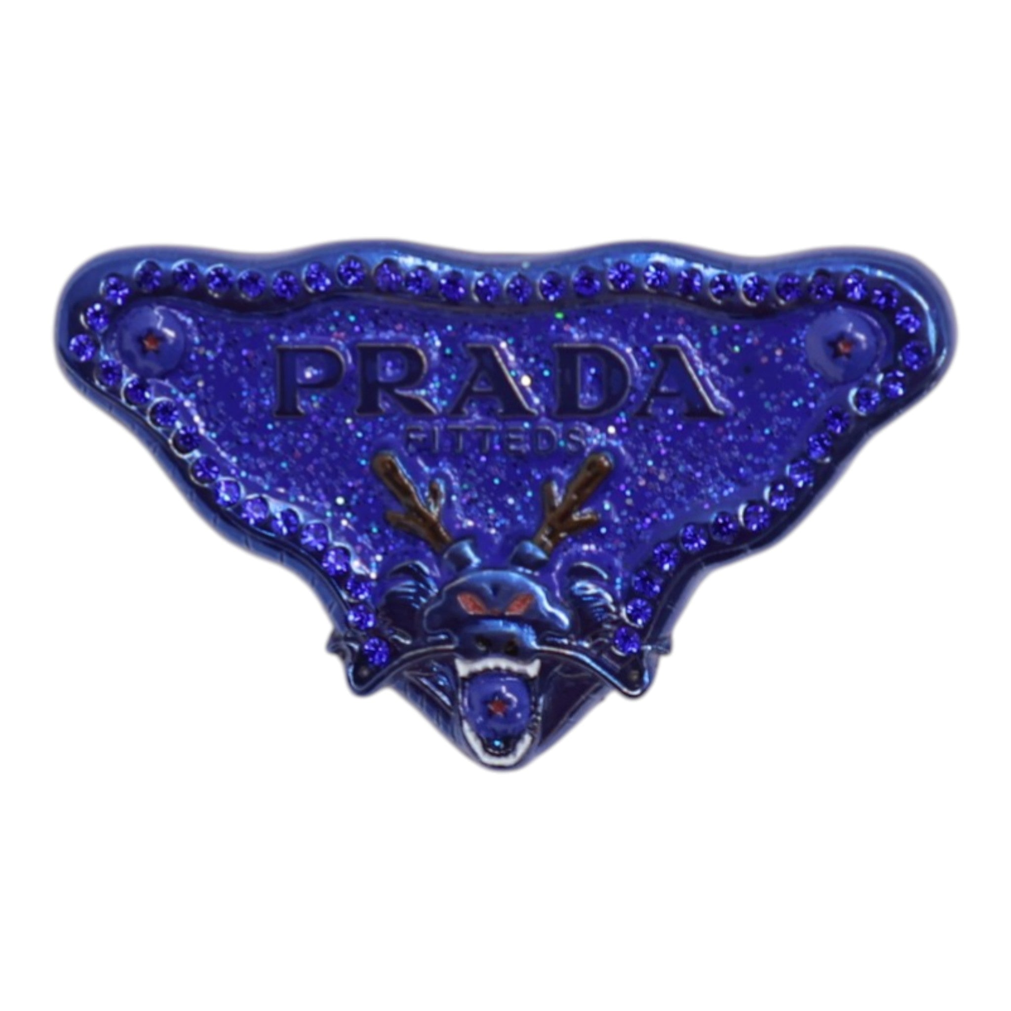 Blue Designer-Inspired Dragon Plate Graphic Pin