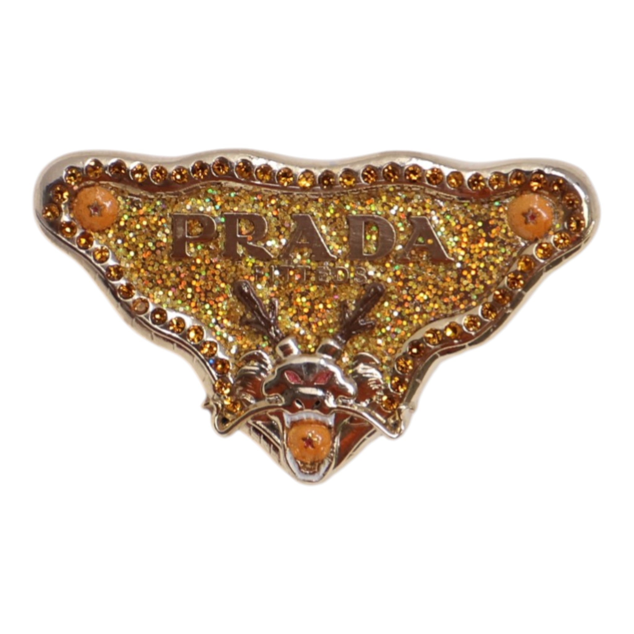 Gold Designer-Inspired Dragon Plate Graphic Pin
