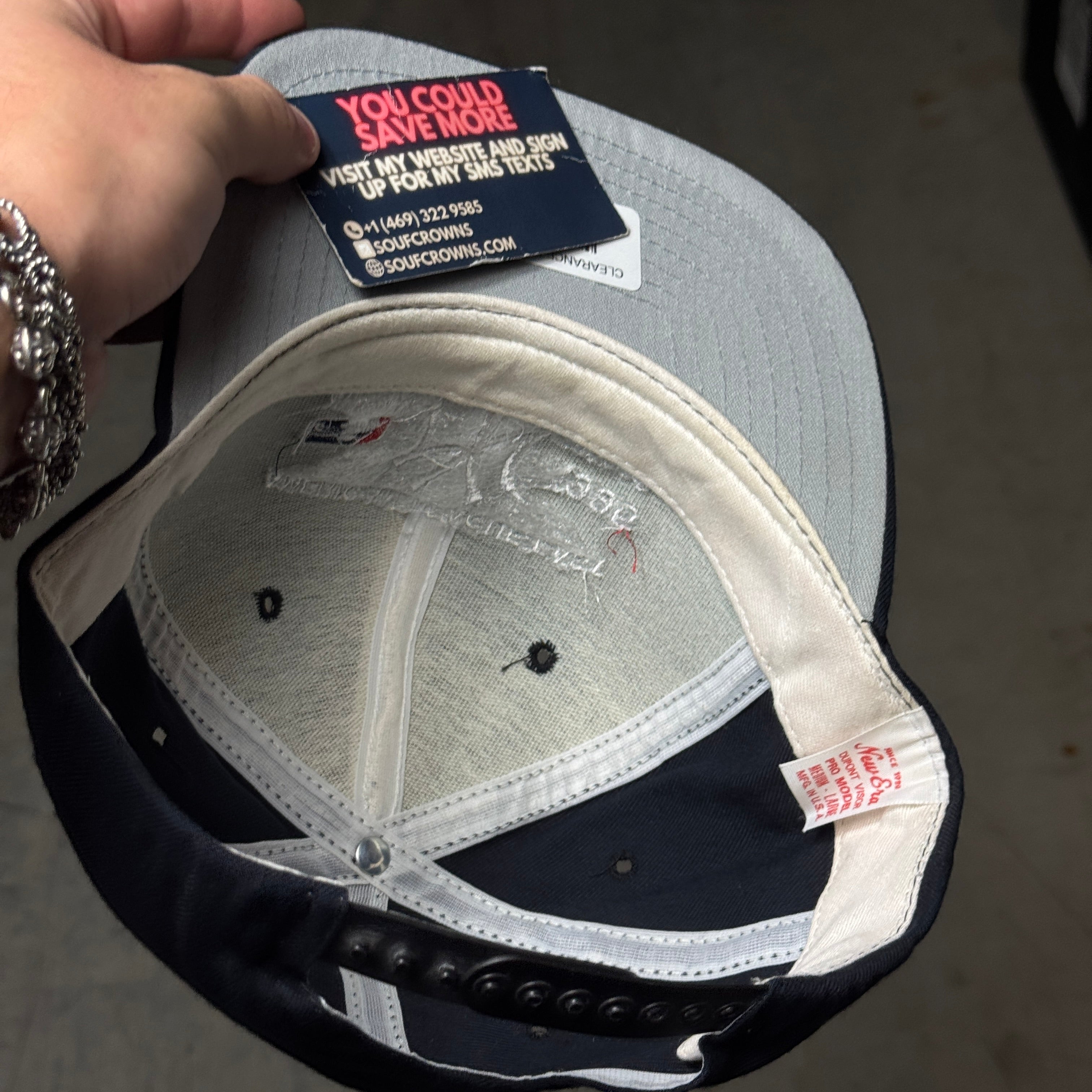 USED Vintage Pro Model Navy New York Yankees 9Fifty New Era Snapback Hat Cap