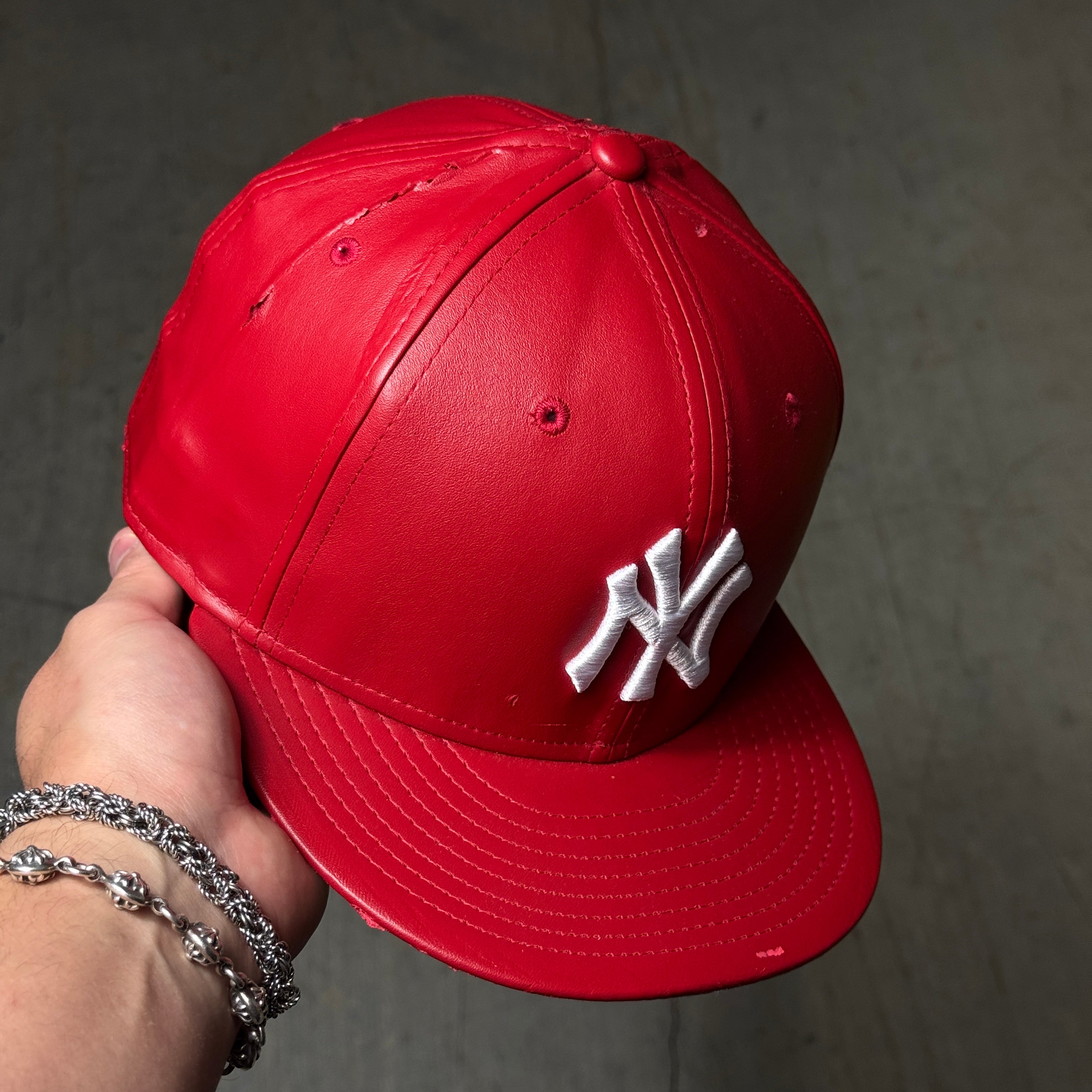 NWT 1/4 Red New York Yankees Simple Clean 59fifty New Era Fitted Hat Cap
