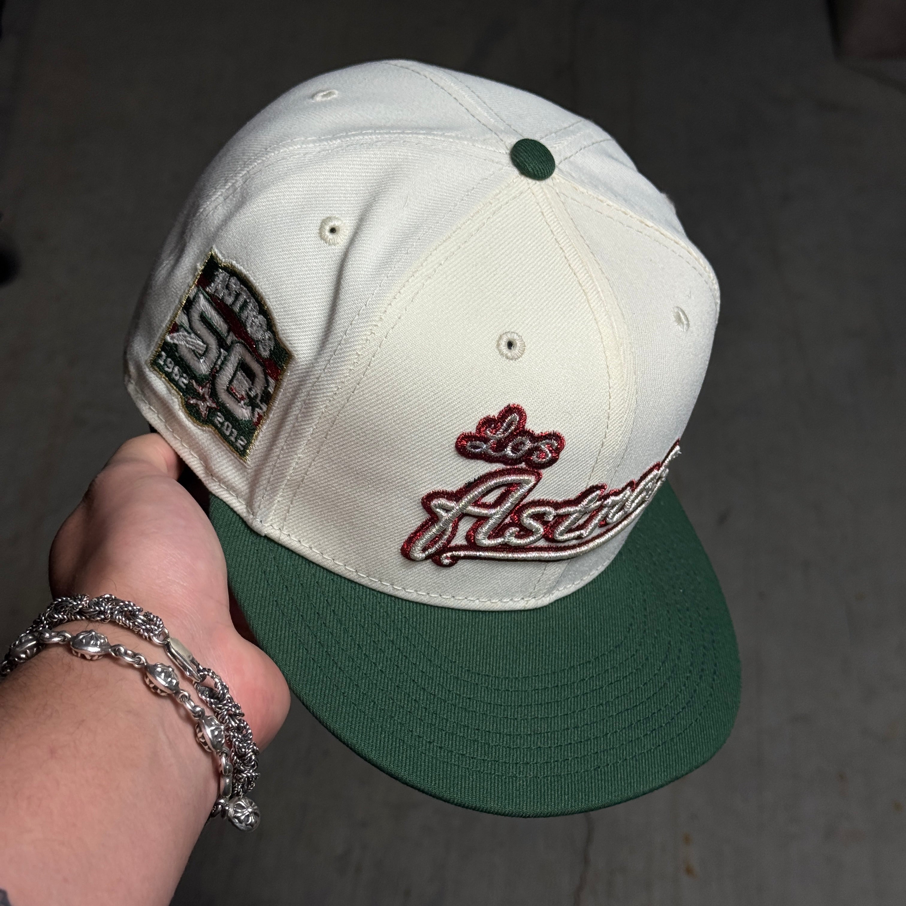 USED 3/8 Chrome Houston Astros 50 Years 59fifty New Era Fitted Hat Cap