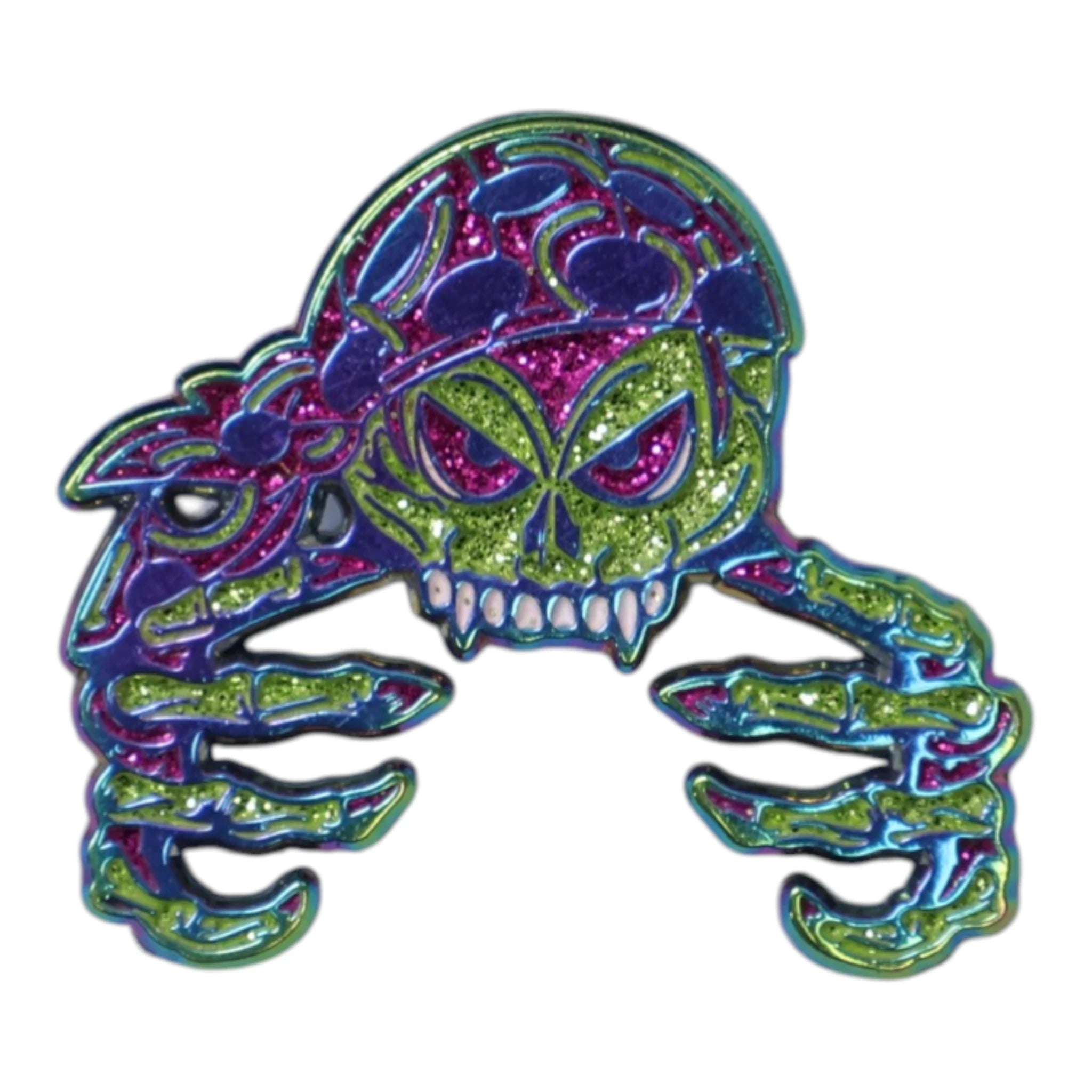 Green Skeleton Irisdescent Plating MLB Logo Pin