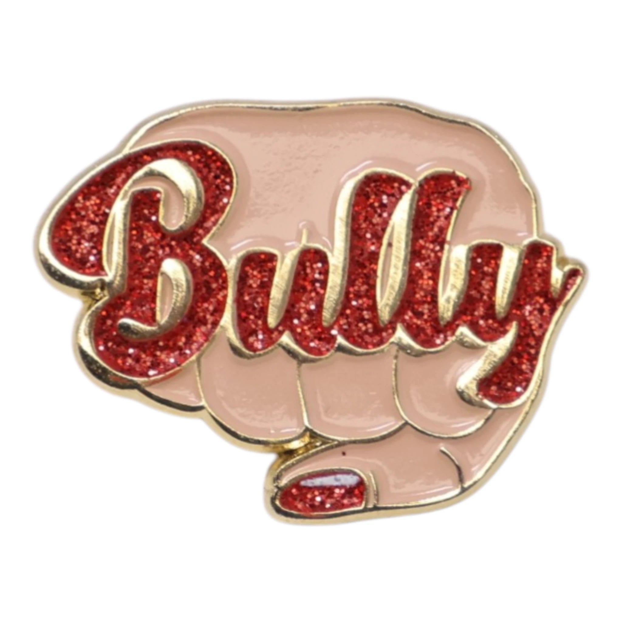 BULLY Classic Red Text/Nail Graphic Pin