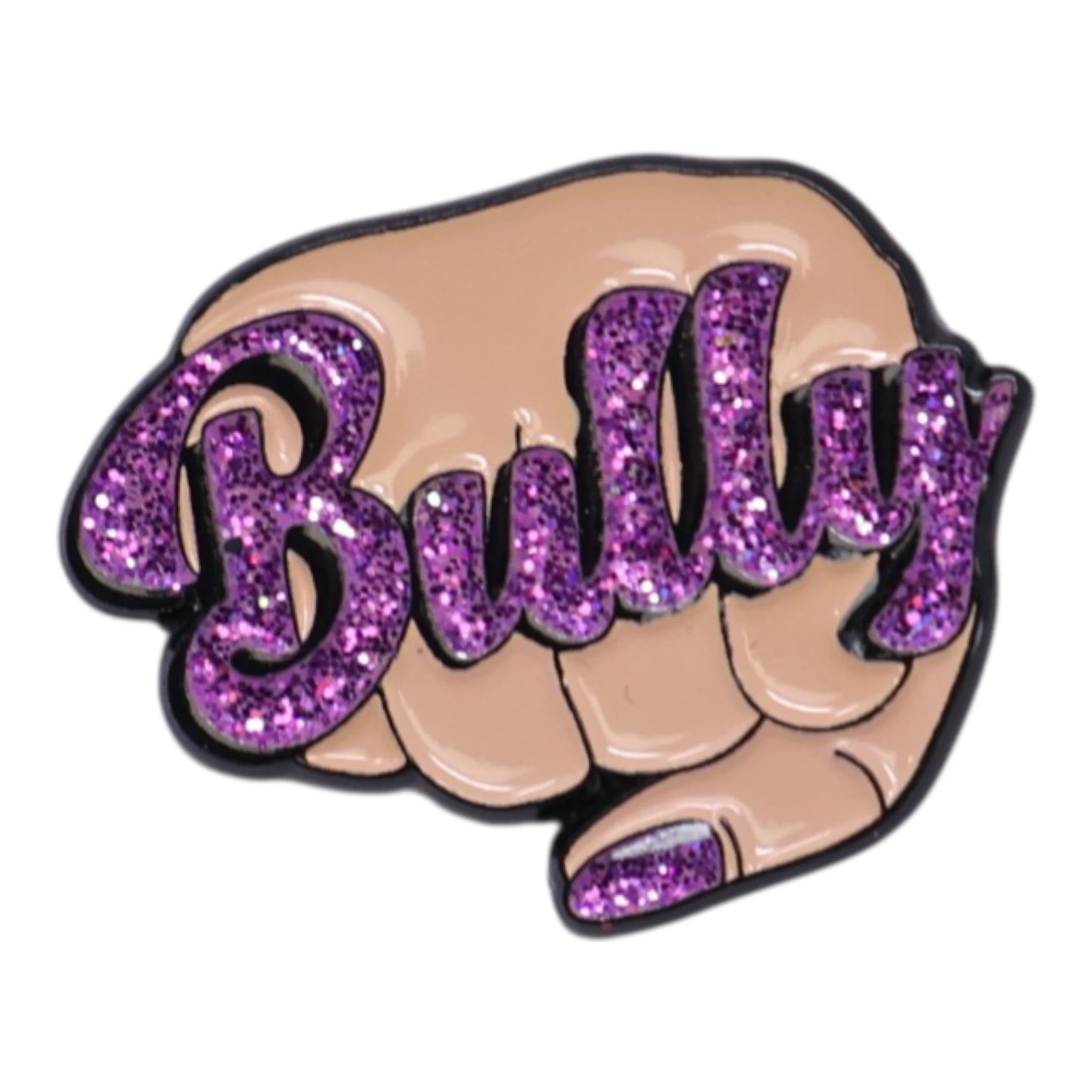 BULLY Classic Purple Text/Nail Graphic Pin