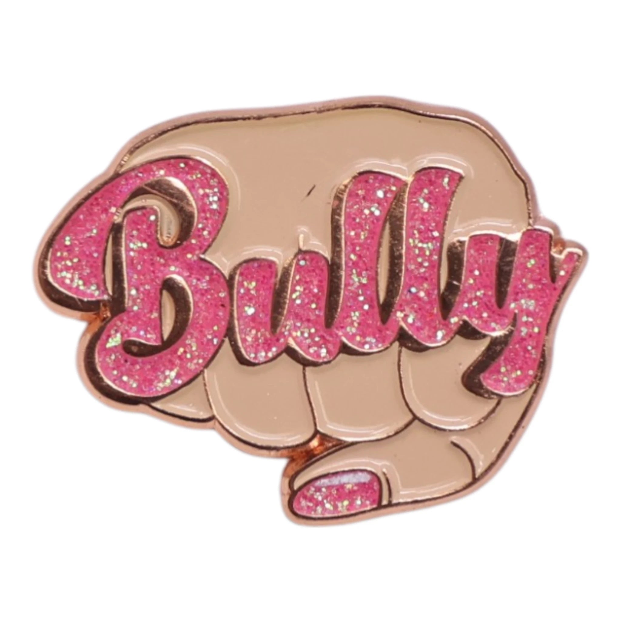 BULLY Classic Pink Text/Nail Graphic Pin